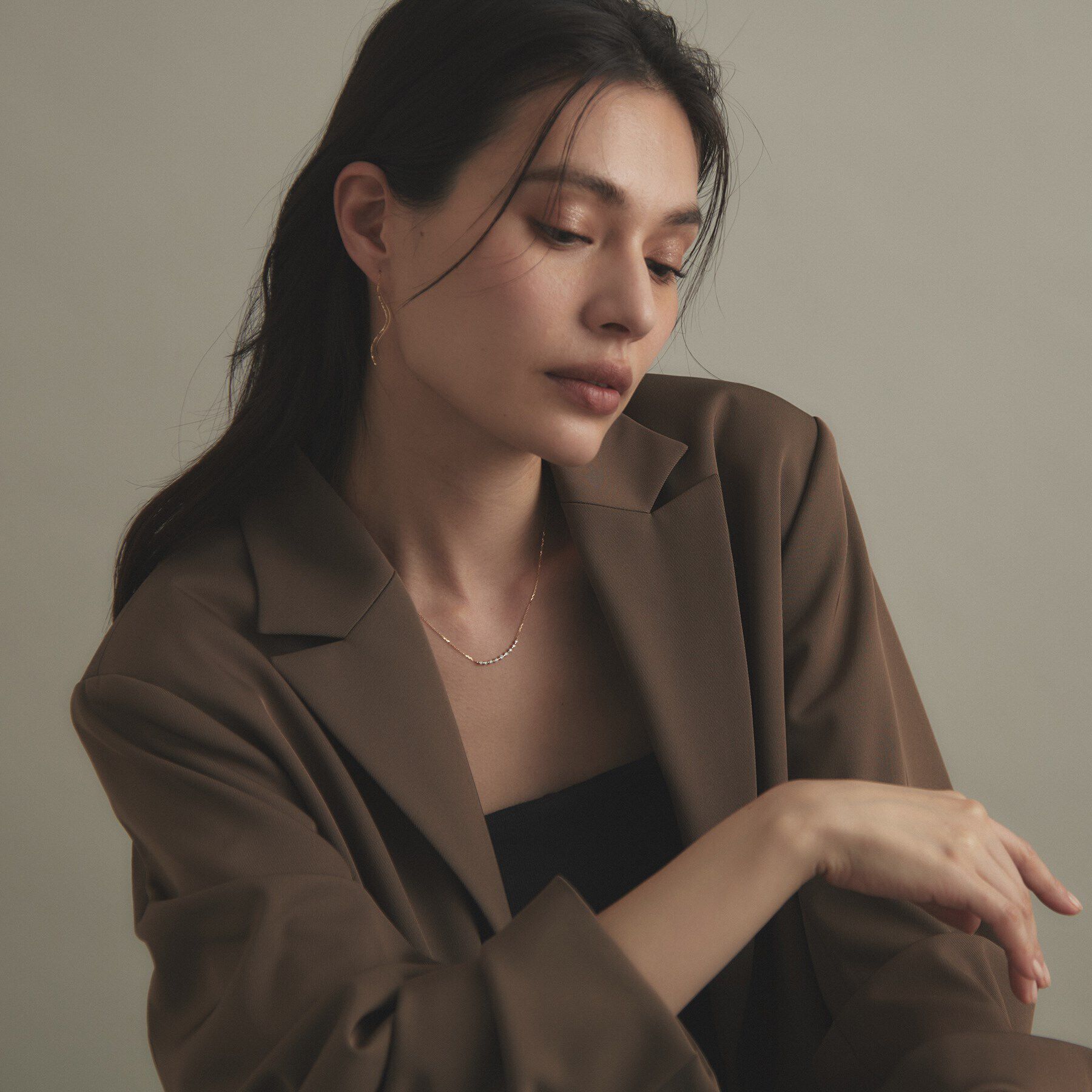 COCOSHNIK「K18ダイヤモンド グラデーション9石 ネックレス」|ネックレス|