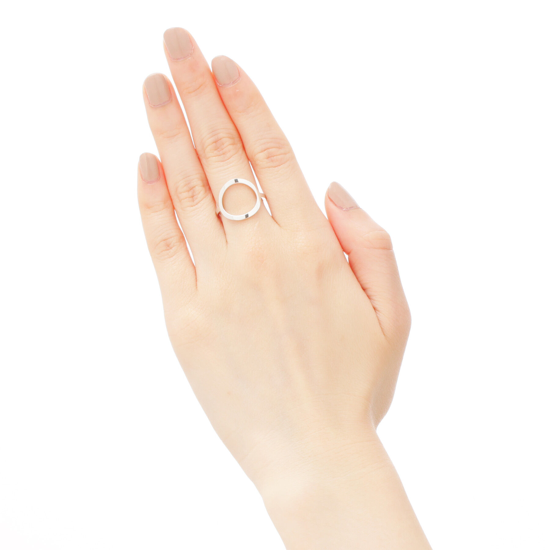 COCOSHNIK「シルバー 平打ちオープンラウンド リング」|リング|