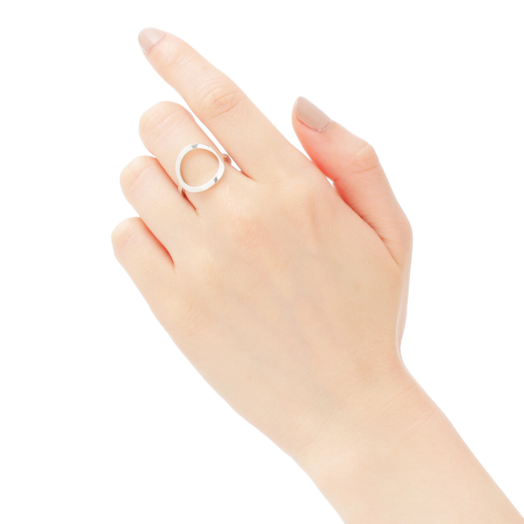 COCOSHNIK「シルバー 平打ちオープンラウンド リング」|リング|