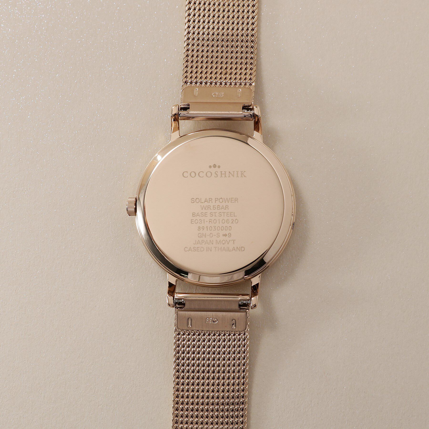 COCOSHNIK「RGラウンドメッシュベルト ウォッチ（ブラウン）」|腕時計|