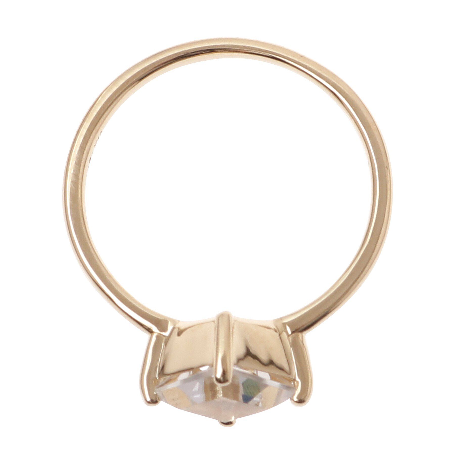 COCOSHNIK「K10カラーストーン（ホワイトトパーズ）スクエアカット リング」|リング|