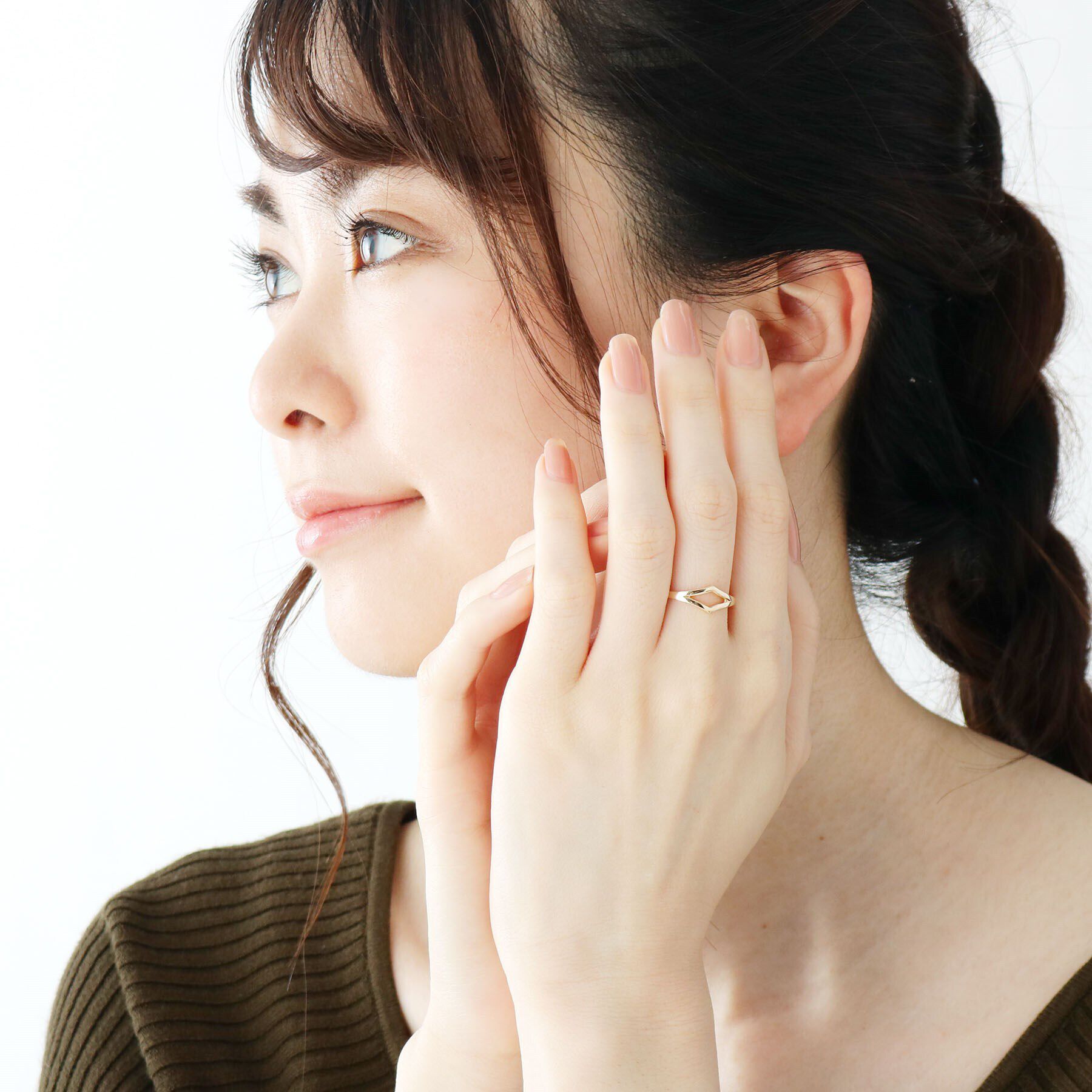 COCOSHNIK「K10菱形 オープンリング」|リング|