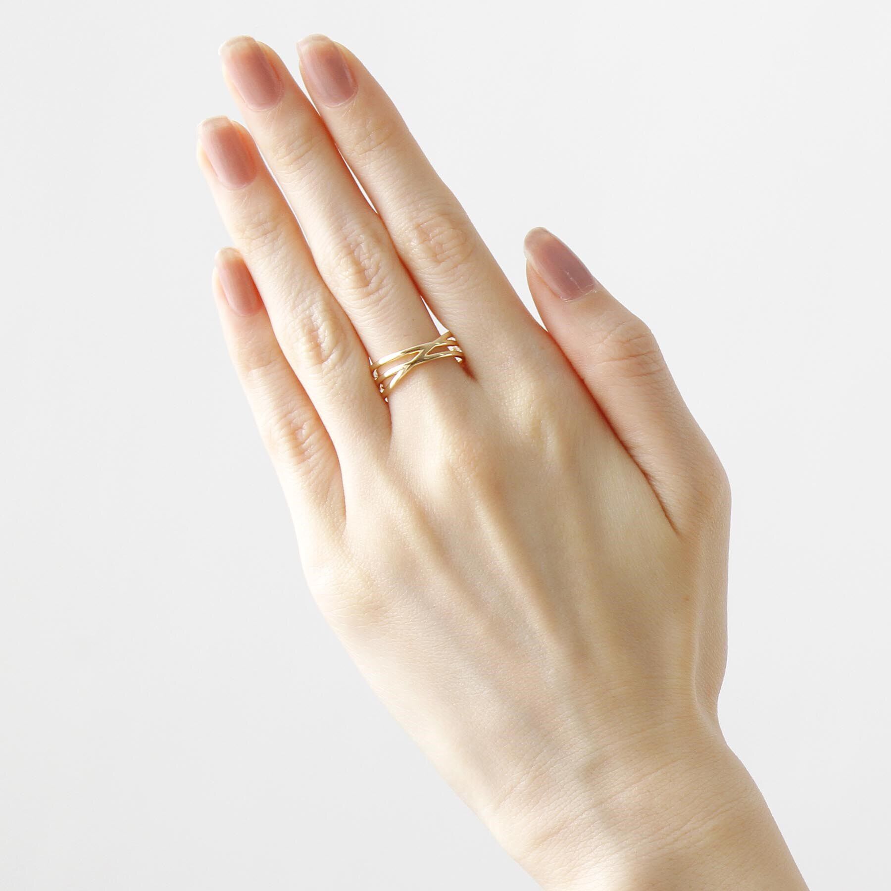 COCOSHNIK「K10ダイヤモンド Xリング」|リング|