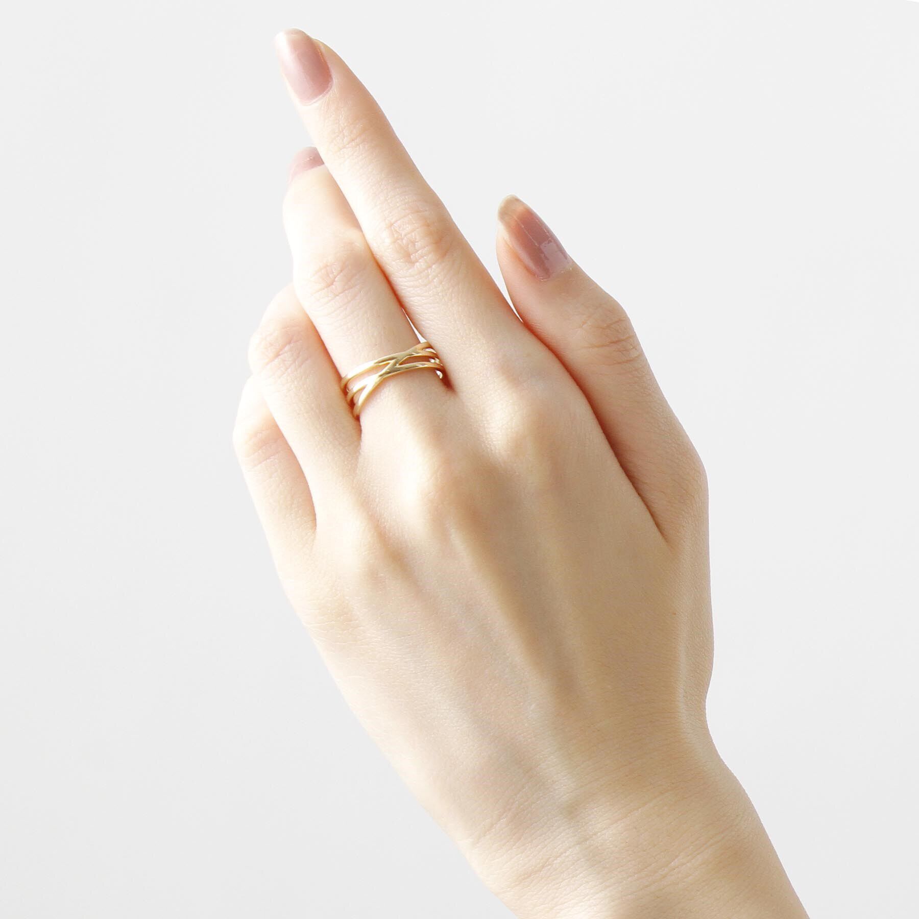 COCOSHNIK「K10ダイヤモンド Xリング」|リング|