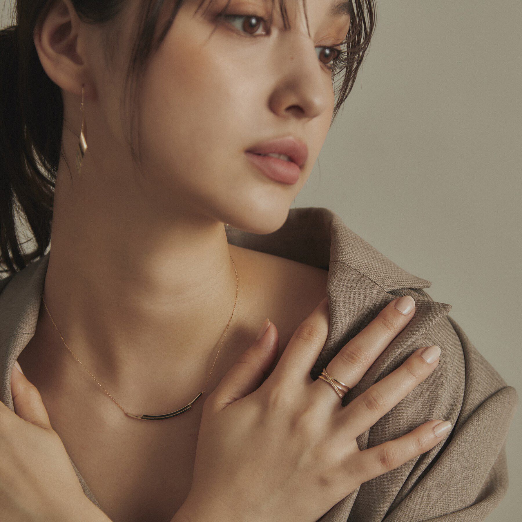 COCOSHNIK「K10ダイヤモンド Xリング」|リング|