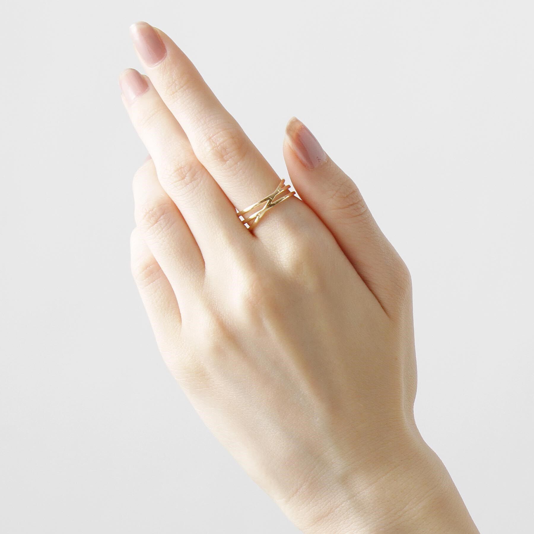 COCOSHNIK「K10ダイヤモンド Xリング」|リング|