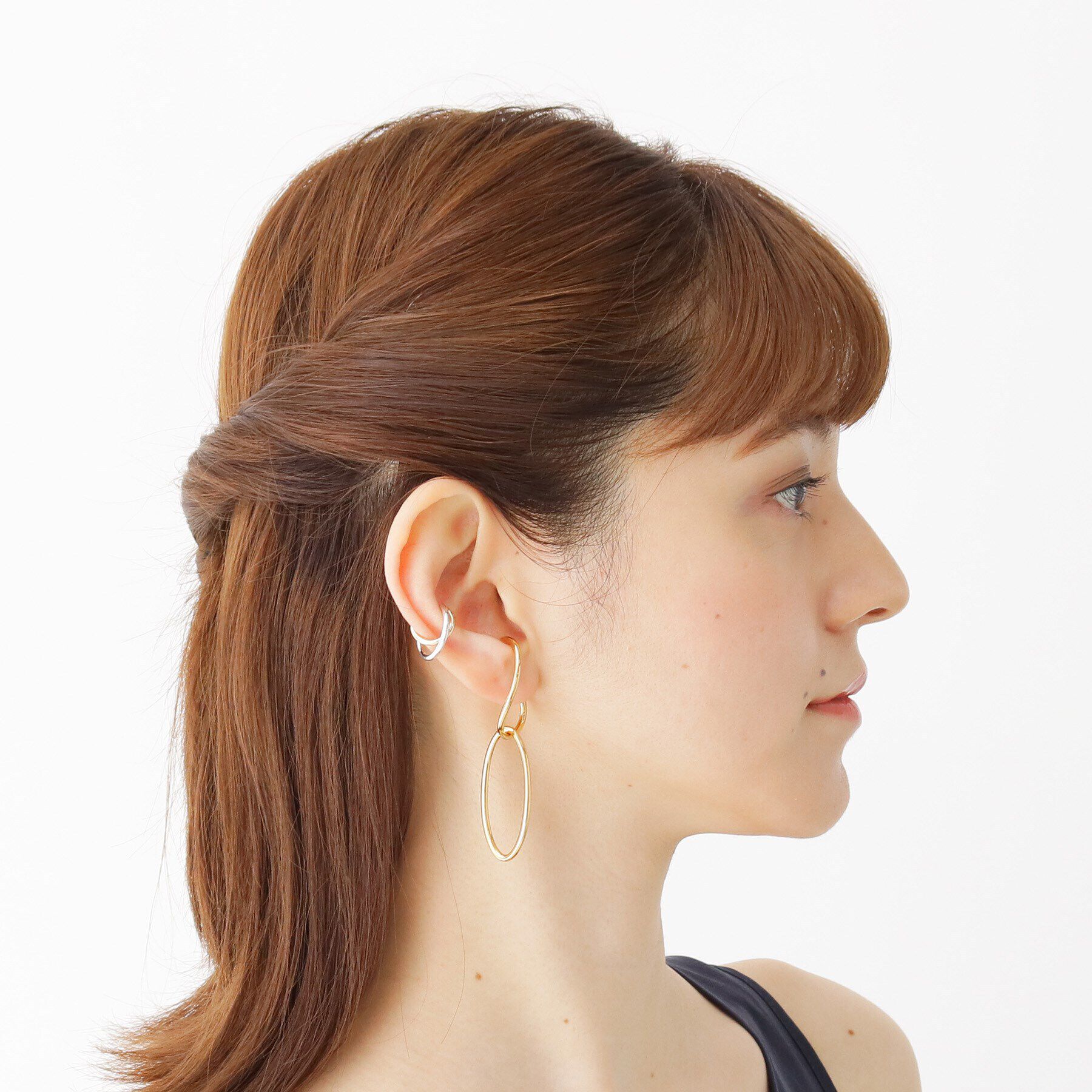 COCOSHNIK「シルバー オーバルフープ イヤーカフチャーム GP」|チャーム・キーホルダー|