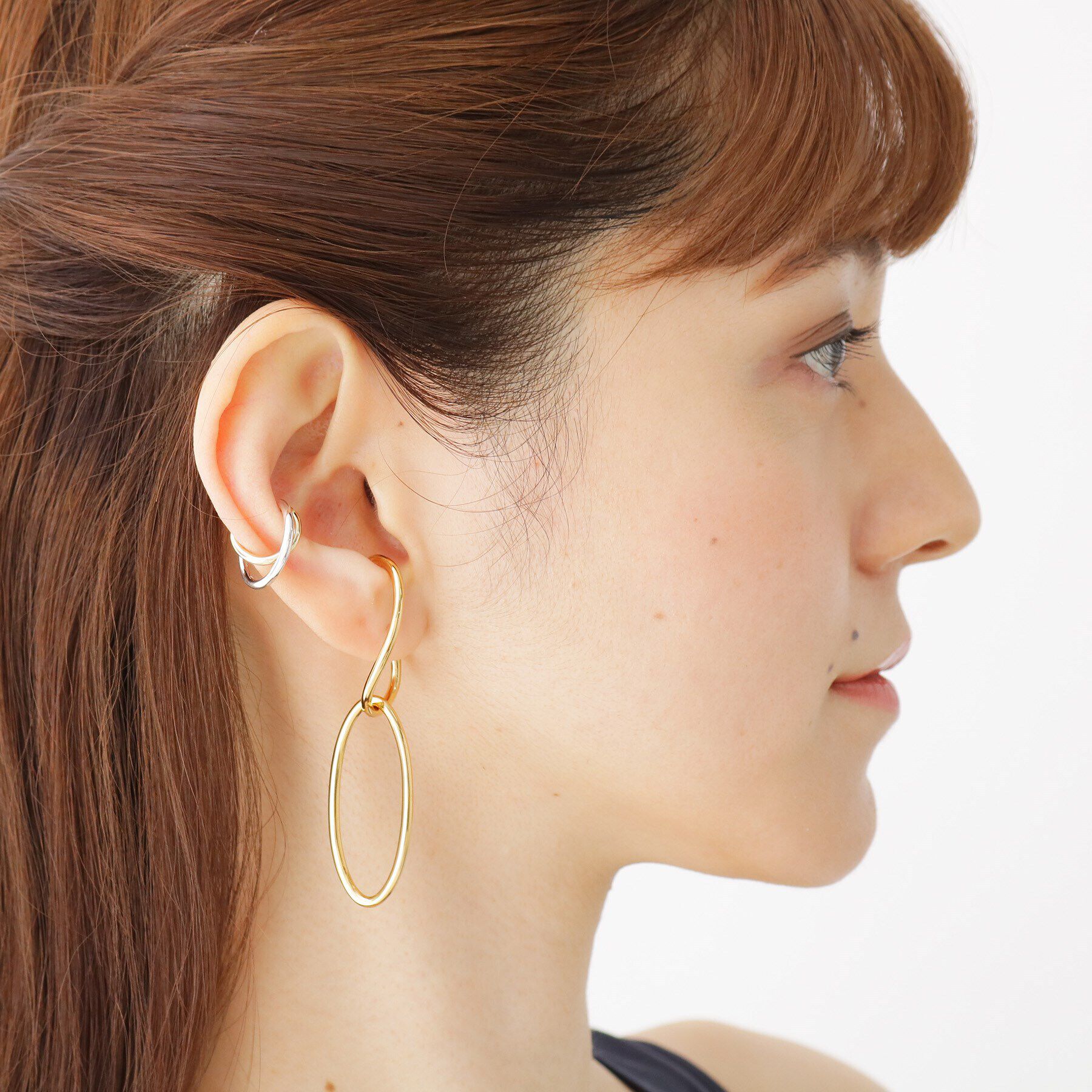 COCOSHNIK「シルバー オーバルフープ イヤーカフチャーム GP」|チャーム・キーホルダー|