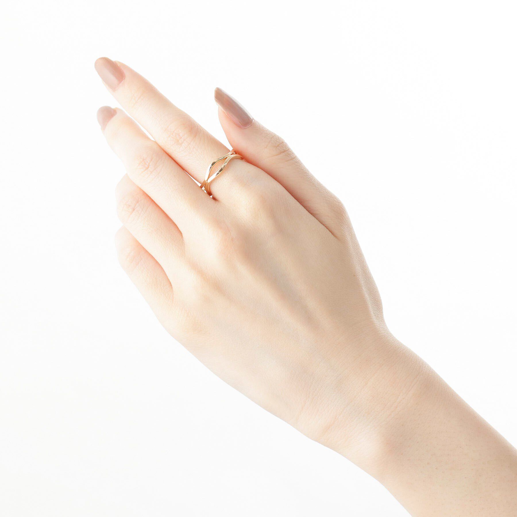 COCOSHNIK「K10ダブルウェーブ リング」|リング|