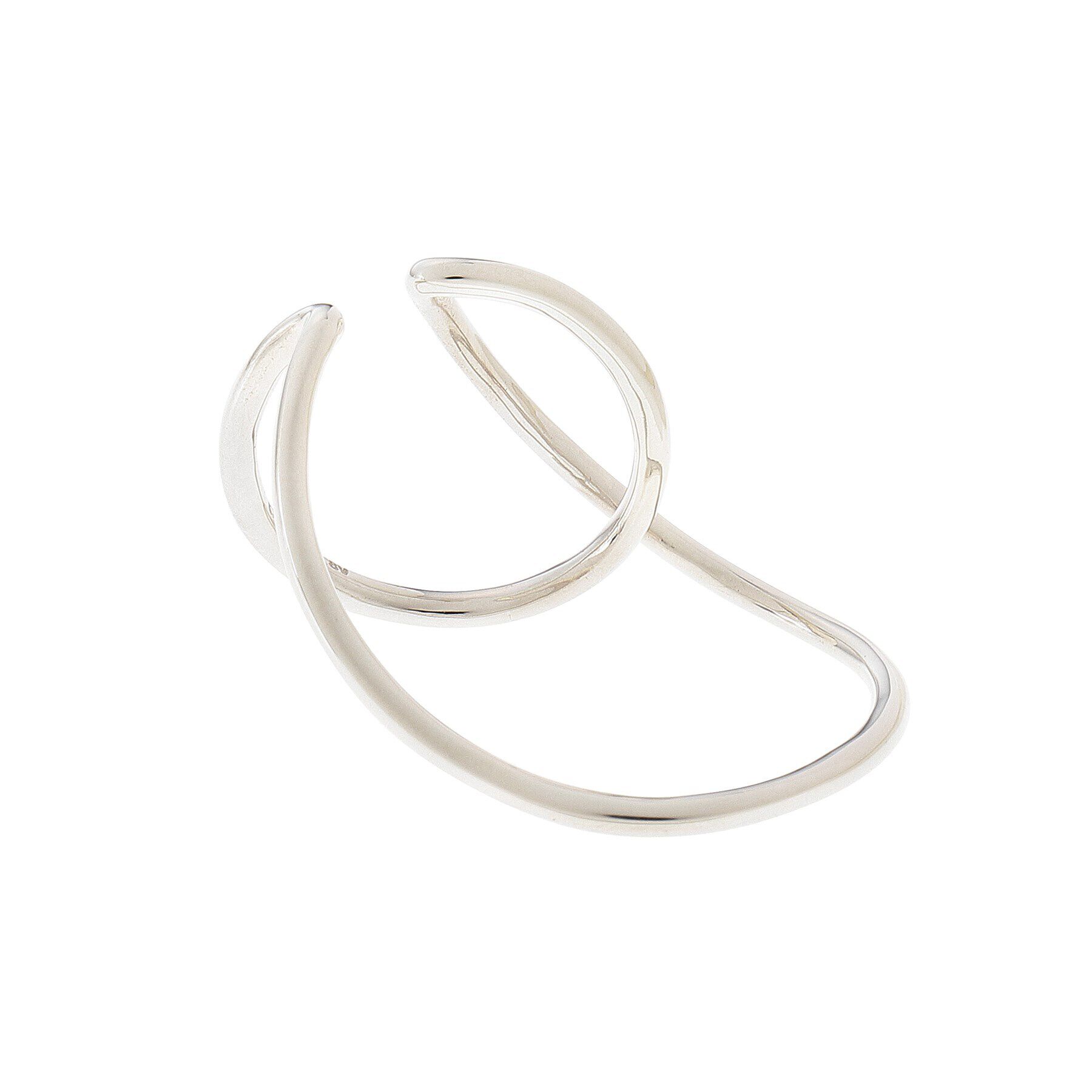 COCOSHNIK「シルバー クロスウェーブ イヤーカフ」|イヤリング|