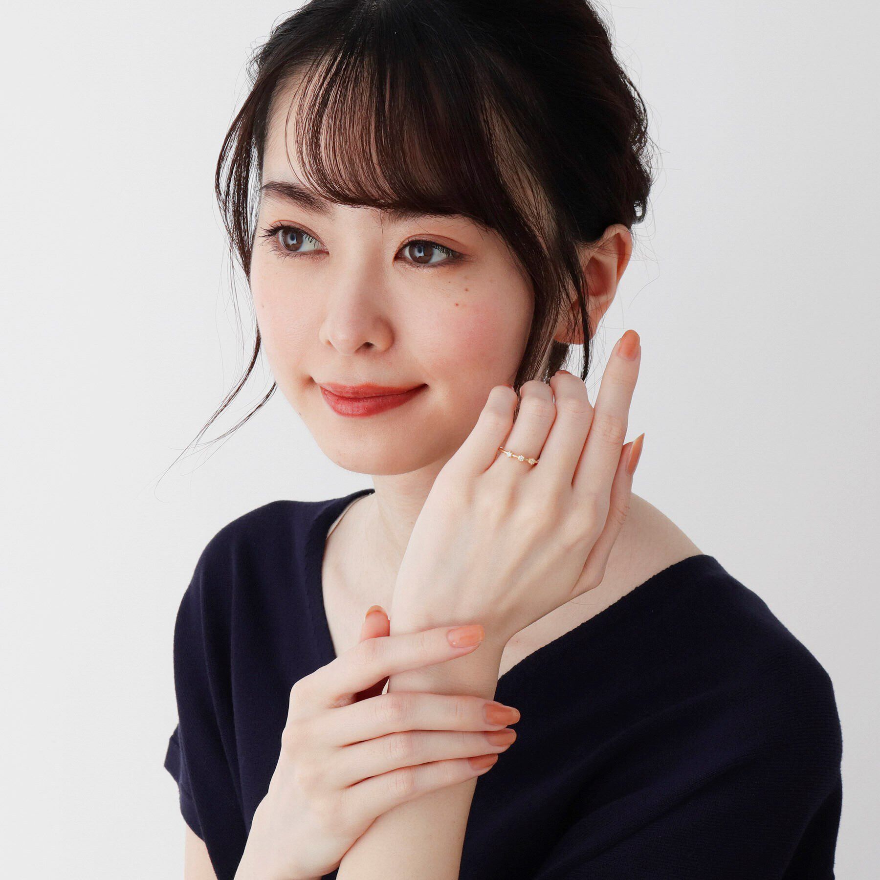 COCOSHNIK「K18ダイヤモンド 爪留め3石 リング」|リング|