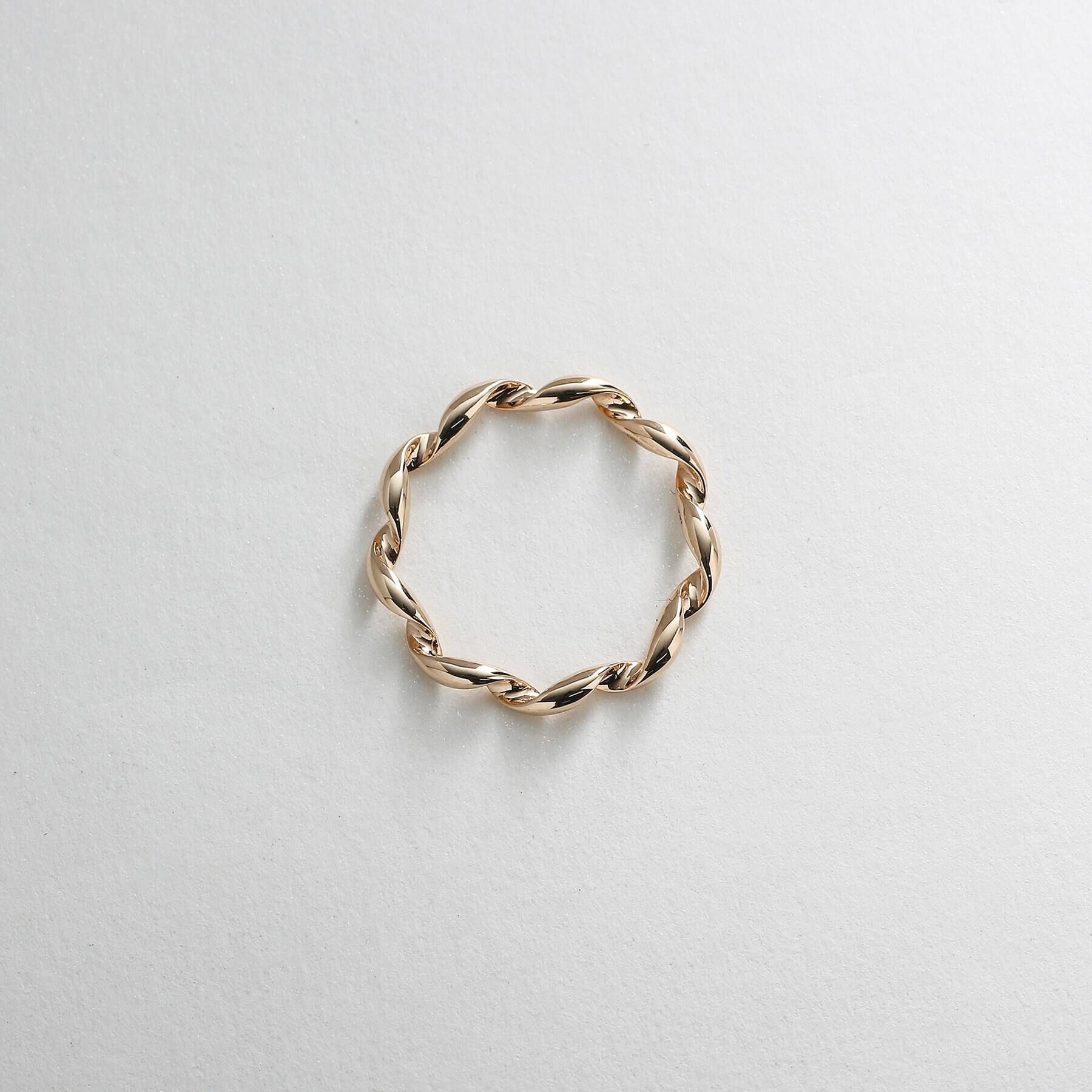 COCOSHNIK「K10甲丸ツイスト リング」|リング|