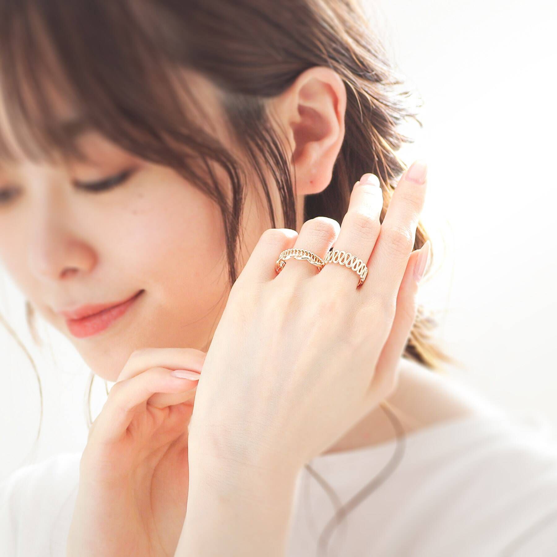 COCOSHNIK「K10甲丸ツイスト リング」|リング|