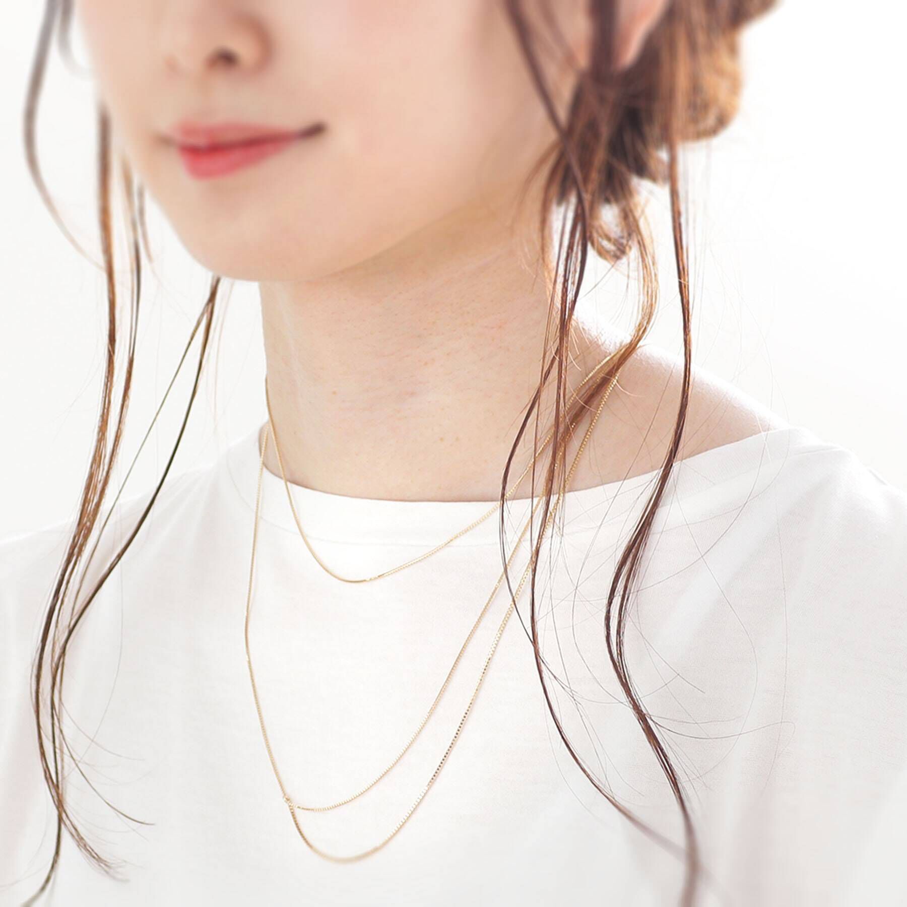 COCOSHNIK「K10ベネチアンチェーン ドレープネックレス」|ネックレス|