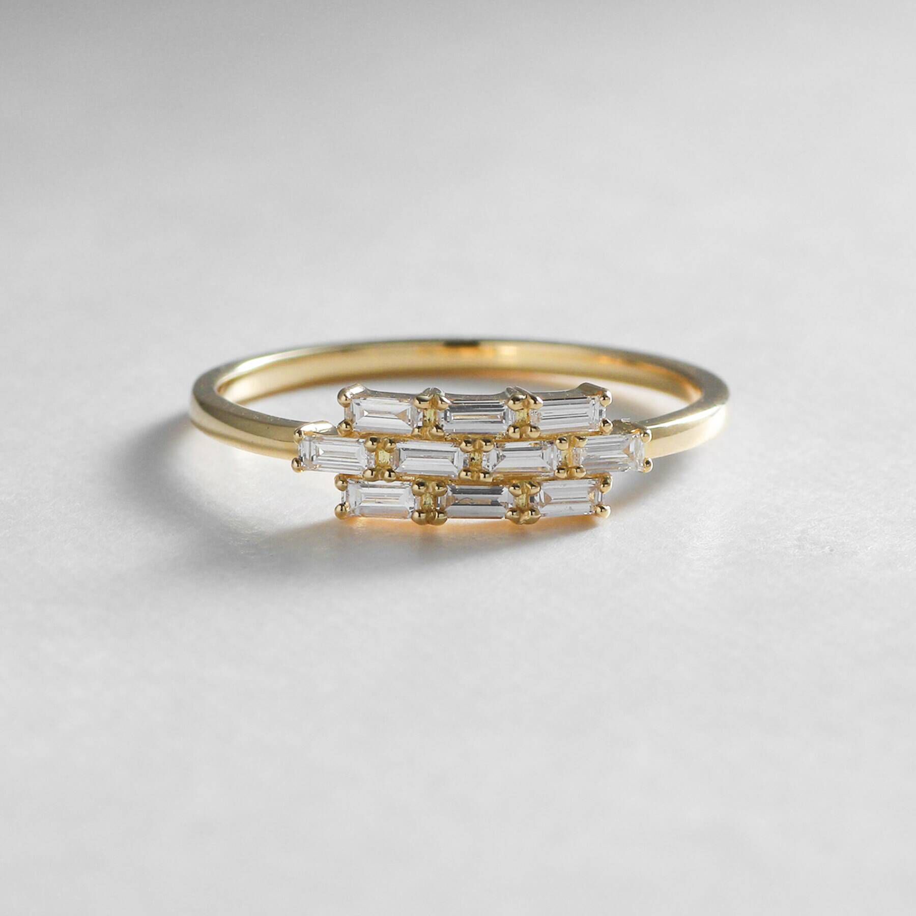 COCOSHNIK「K18ダイヤモンド バゲットカットクラスター リング」|リング|