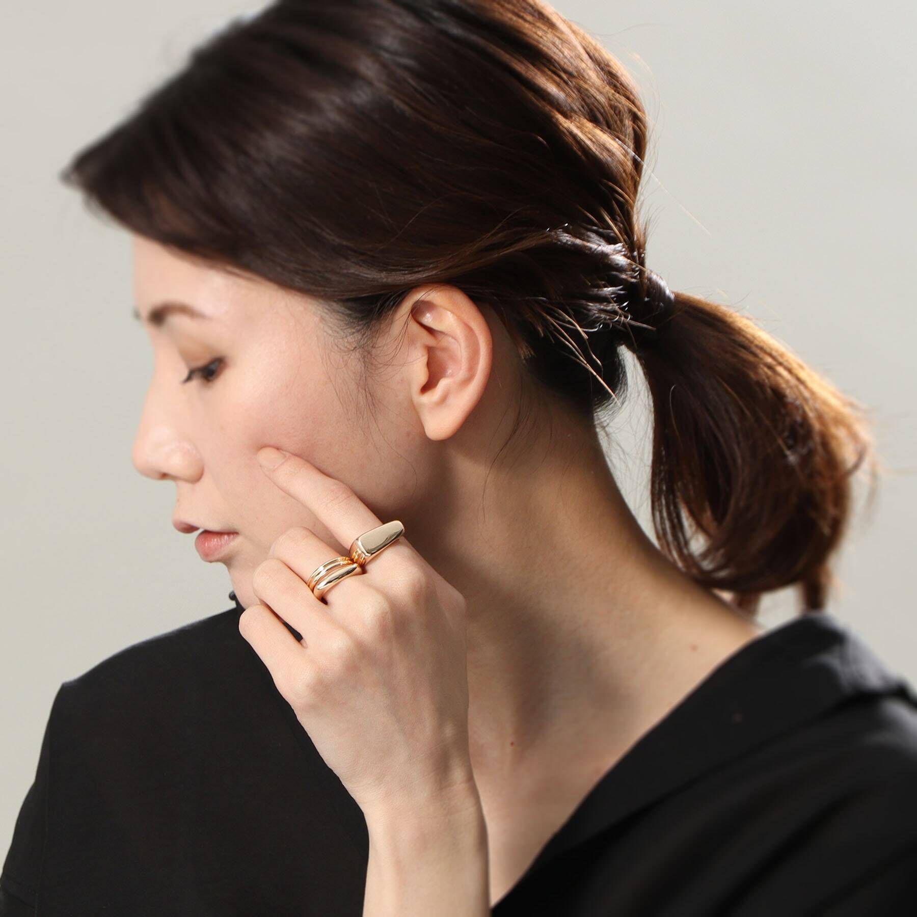 COCOSHNIK「K10トラペーズ シグネットリング」|リング|