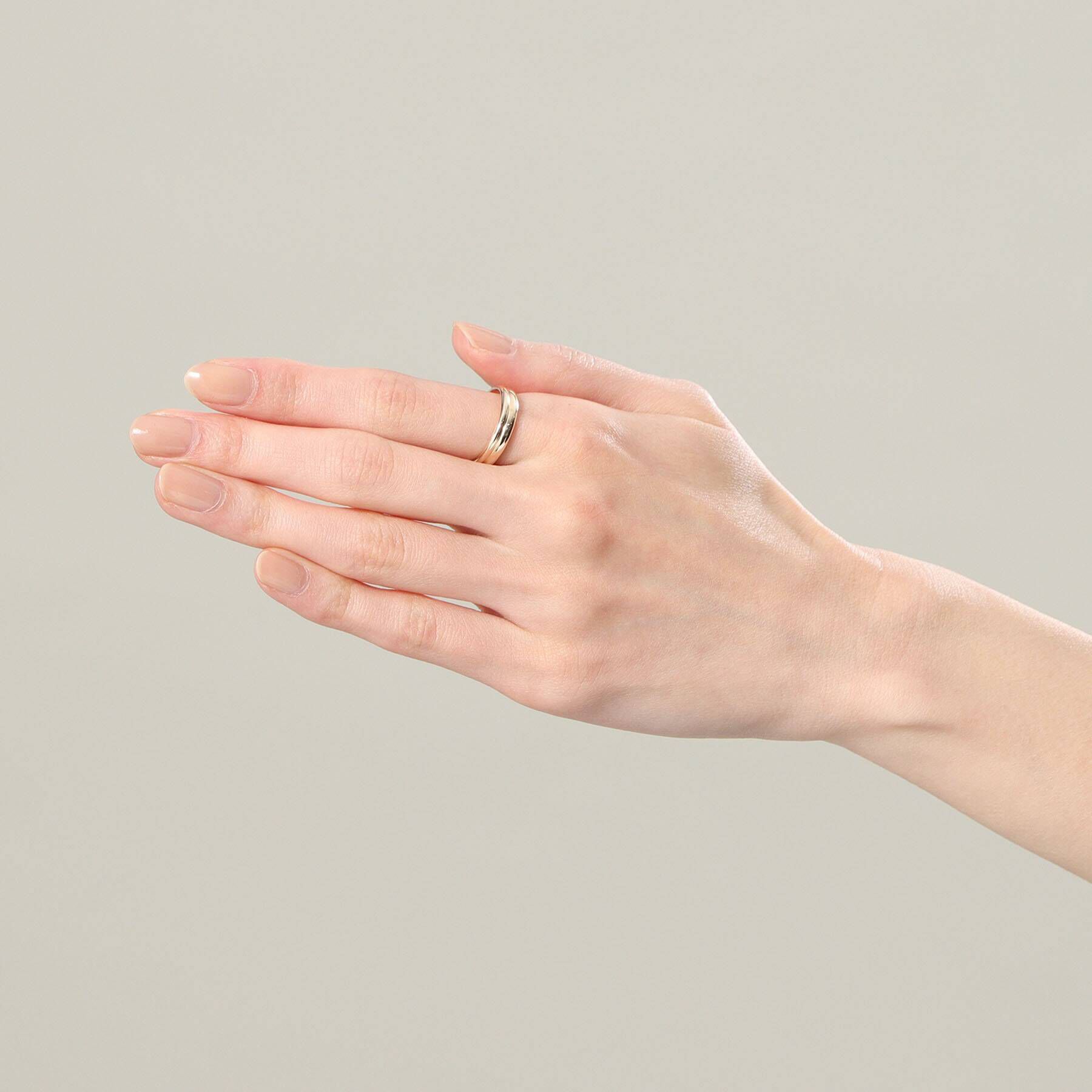 COCOSHNIK「K10ダブル甲丸リング」|リング|