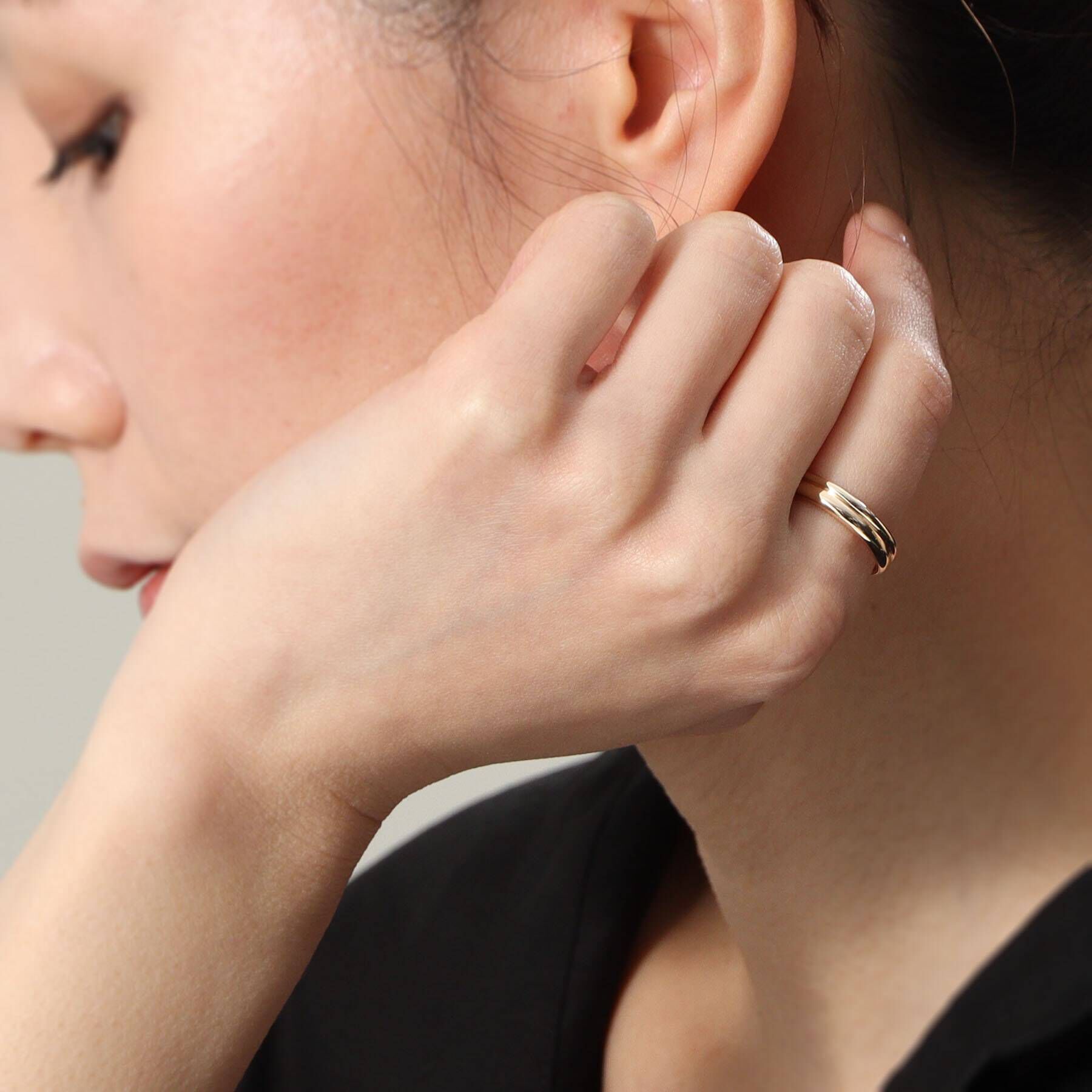 COCOSHNIK「K10ダブル甲丸リング」|リング|