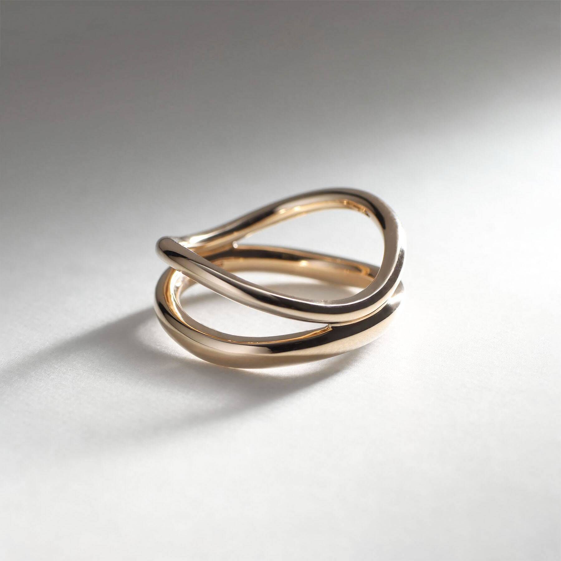 COCOSHNIK「K10ダブルウェーブ リング」|リング|