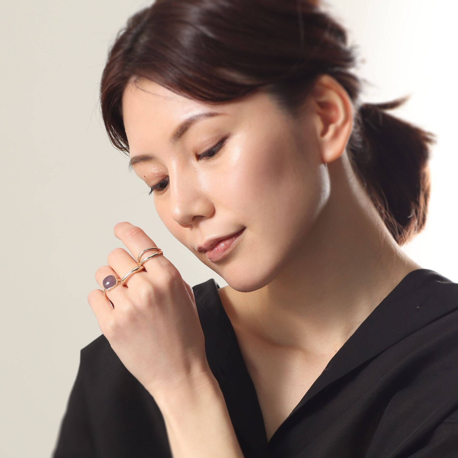 COCOSHNIK「K10ダブルウェーブ リング」|リング|