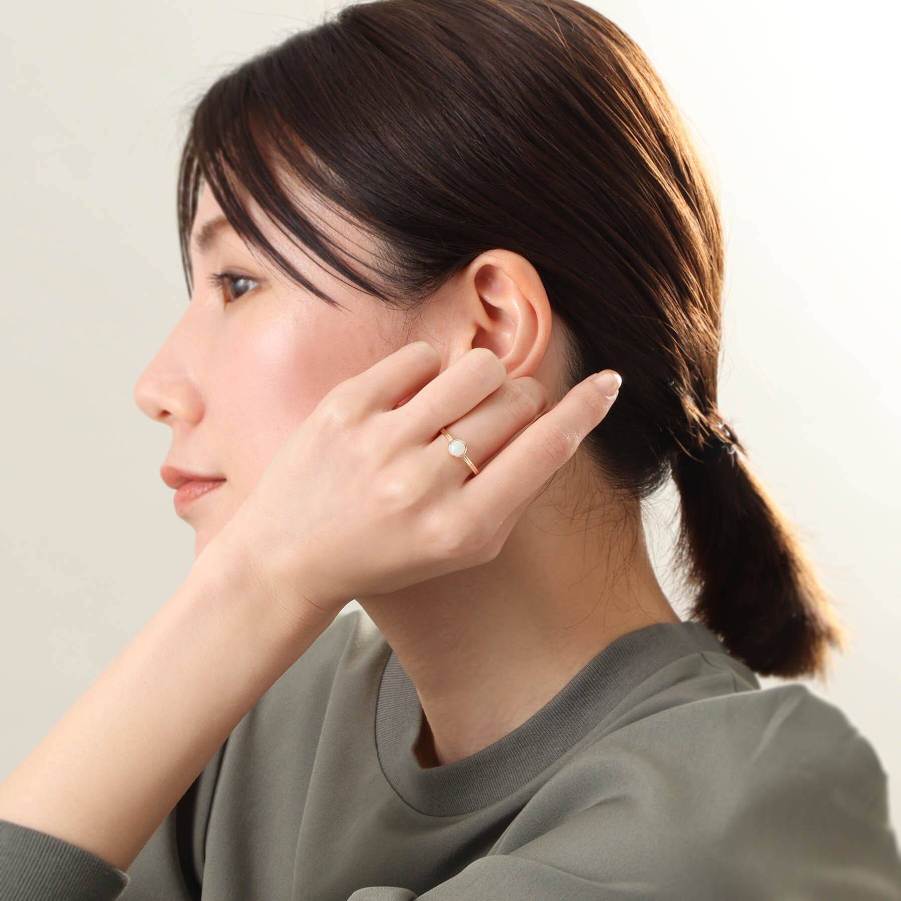 COCOSHNIK「K10オパール ラウンドカボション リング」|リング|