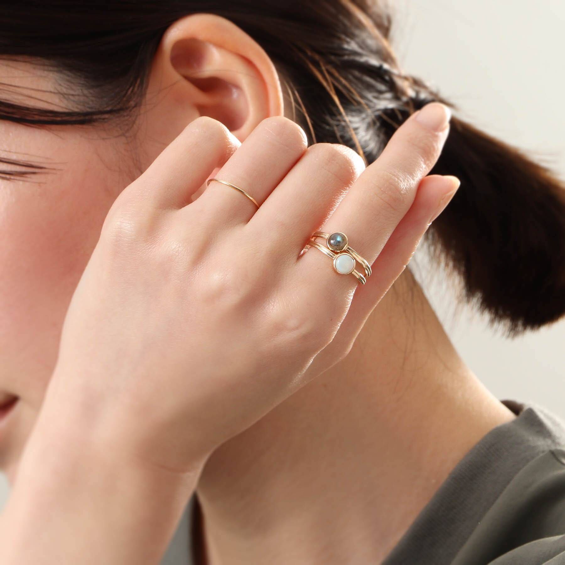 COCOSHNIK「K10オパール ラウンドカボション リング」|リング|