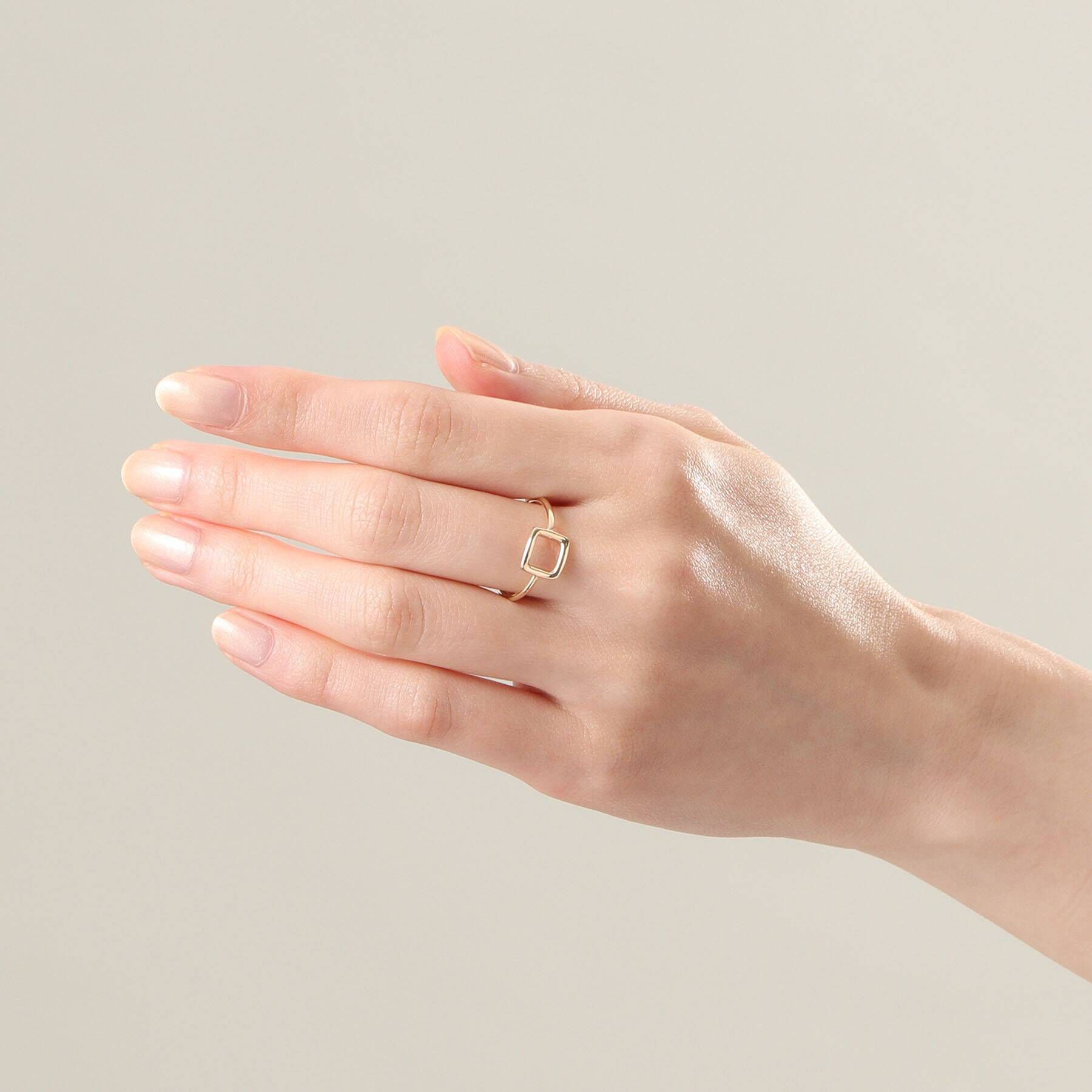 COCOSHNIK「K10スクエアシェイプ オープンリング」|リング|