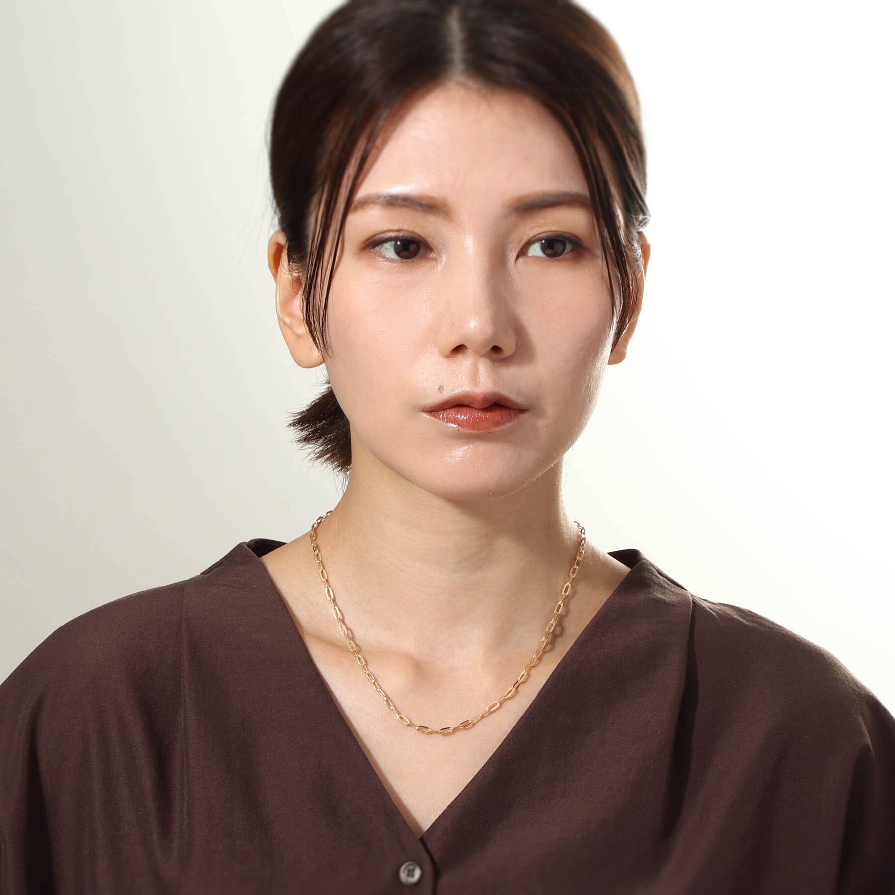 COCOSHNIK「K18中空プレイドケーブルチェーン ネックレス」|ネックレス|