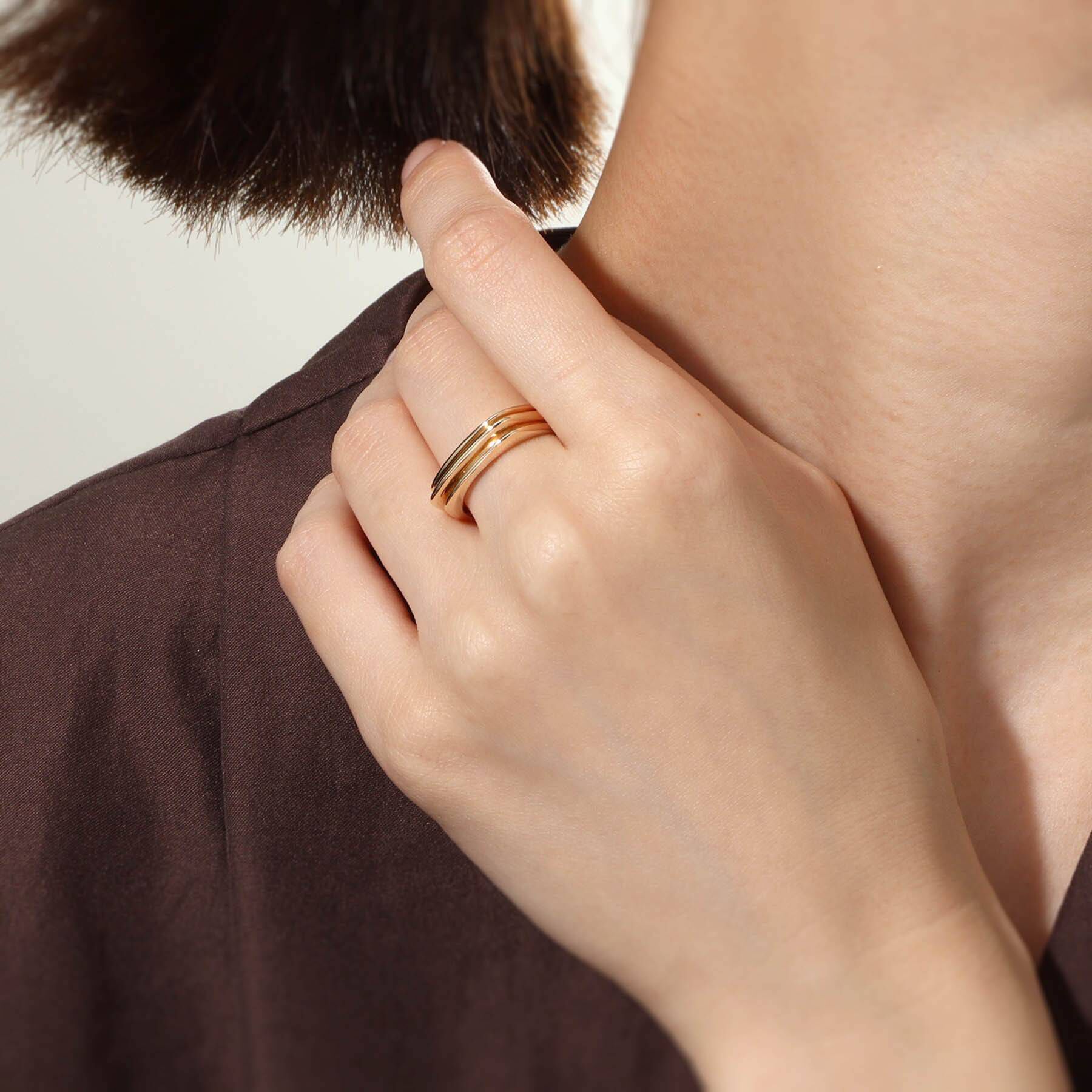 COCOSHNIK「K10しのぎ3連 シグネットリング」|リング|