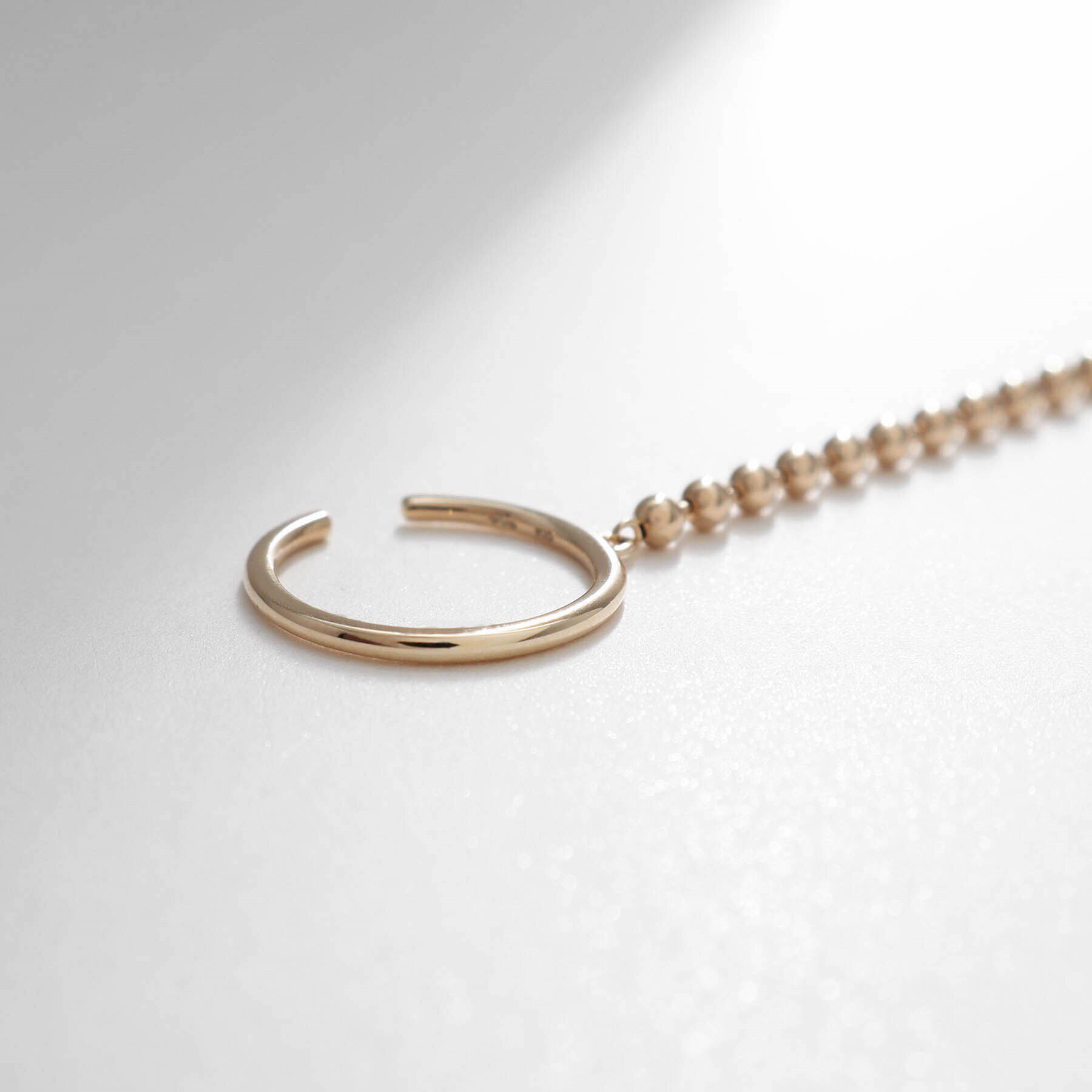 COCOSHNIK「K10ボールチェーン イヤーカフ」|イヤリング|