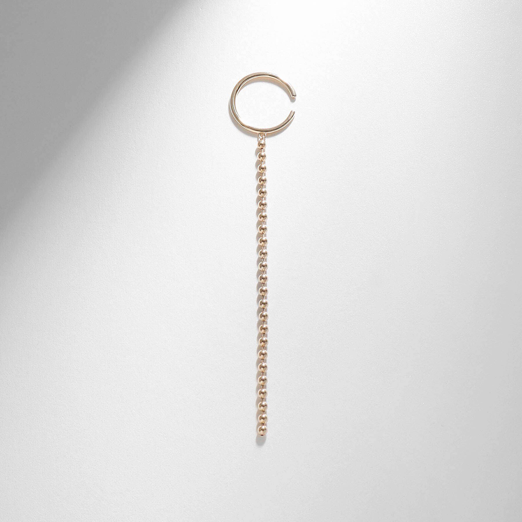 COCOSHNIK「K10ボールチェーン イヤーカフ」|イヤリング|