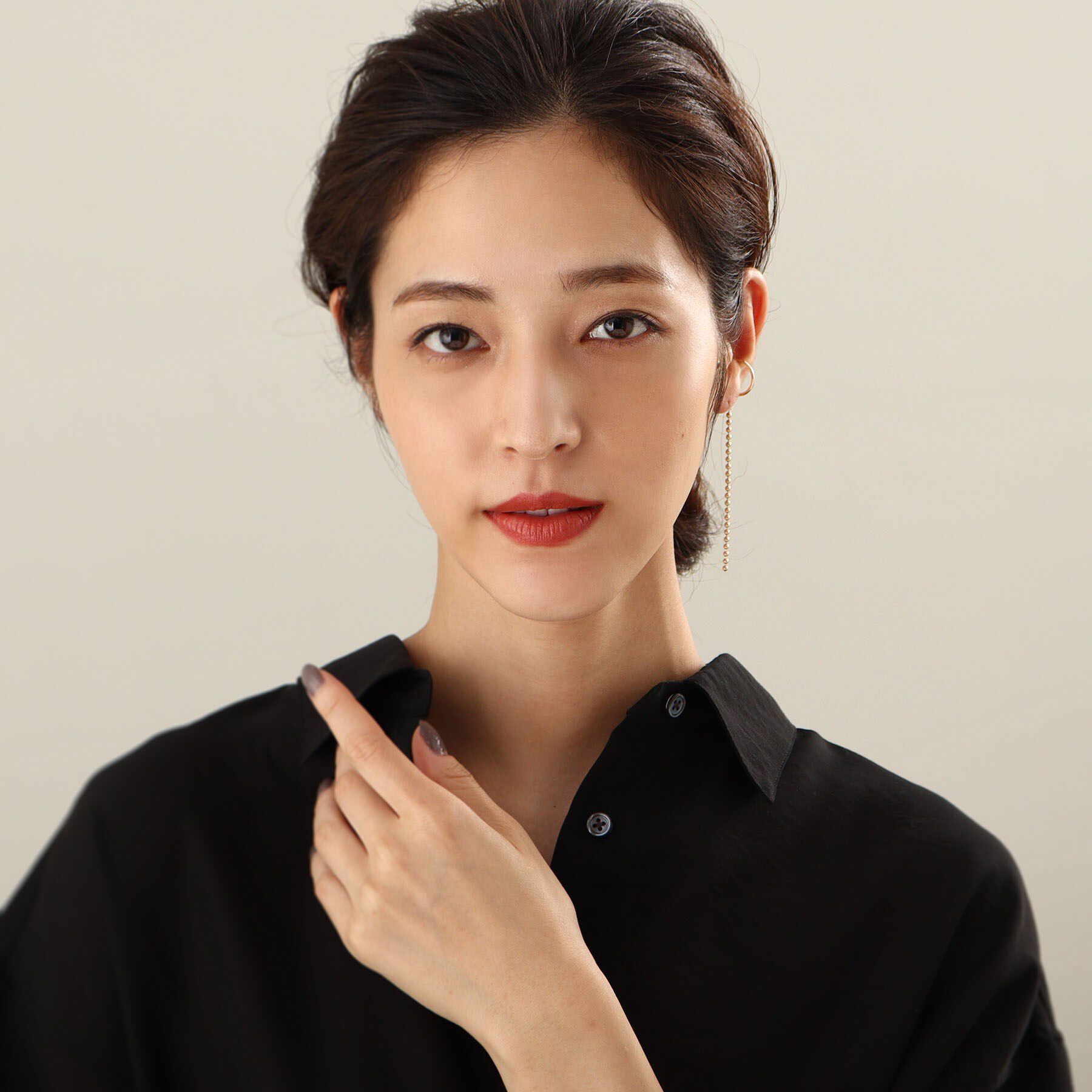 COCOSHNIK「K10ボールチェーン イヤーカフ」|イヤリング|