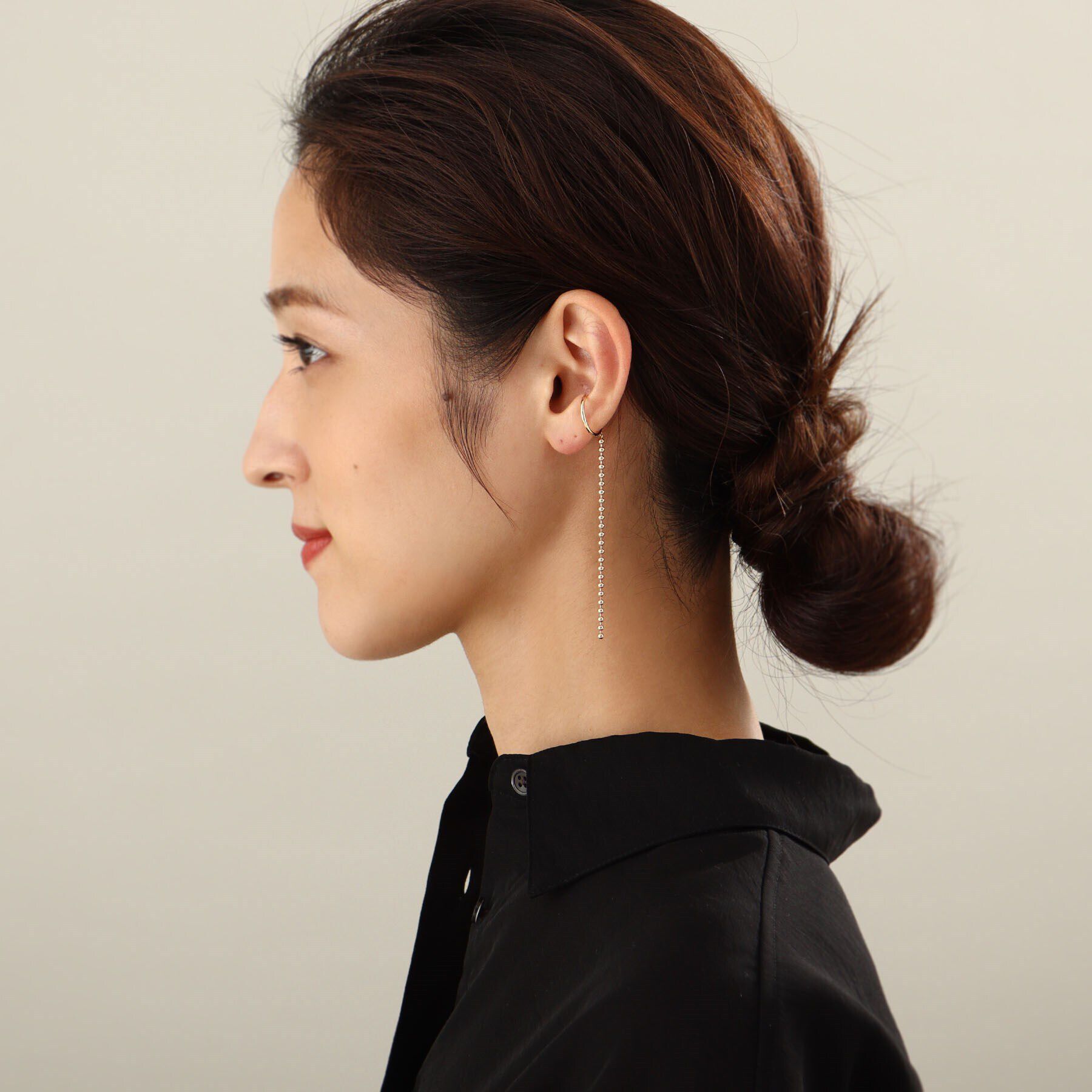 COCOSHNIK「K10ボールチェーン イヤーカフ」|イヤリング|