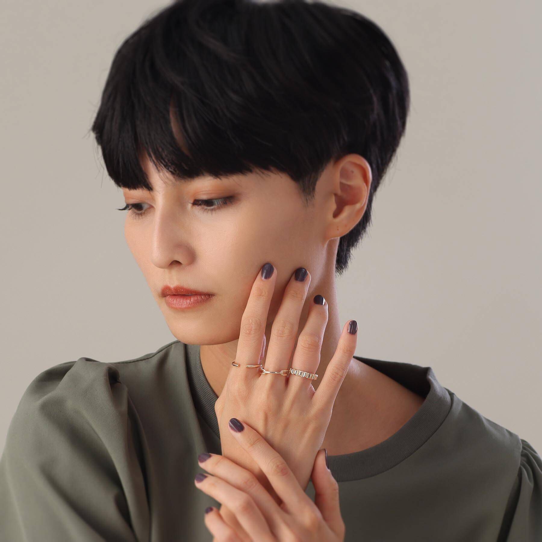 COCOSHNIK「K10しのぎ オープンリング」|リング|