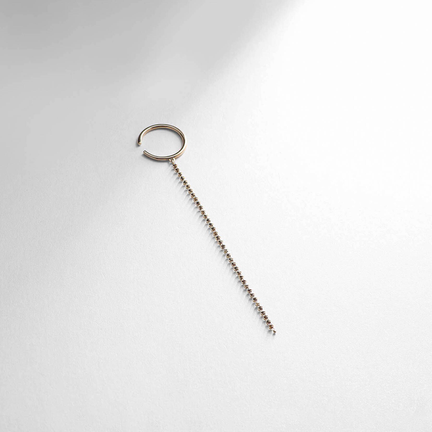 COCOSHNIK「K10カットビーズチェーン イヤーカフ」|イヤリング|
