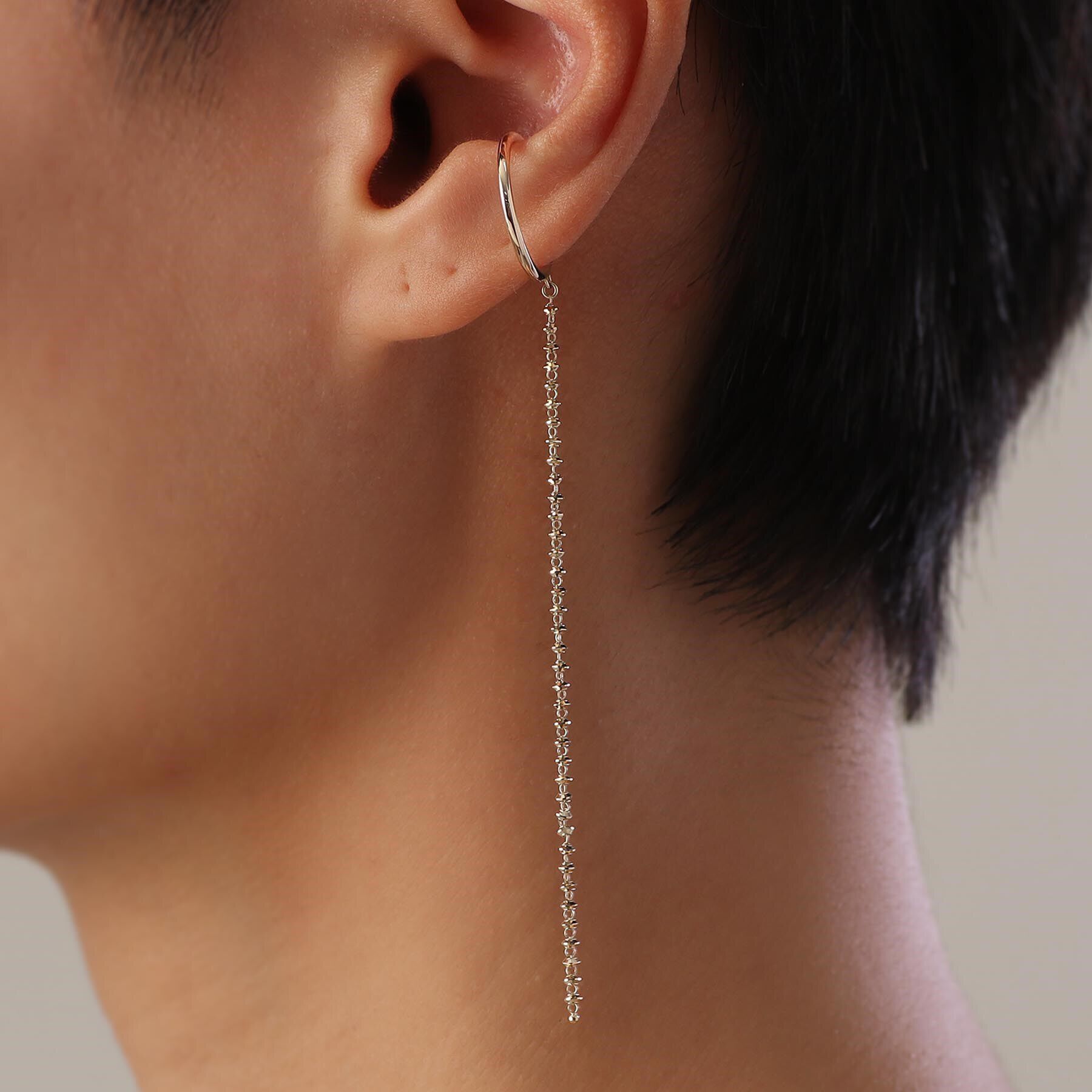 COCOSHNIK「K10カットビーズチェーン イヤーカフ」|イヤリング|