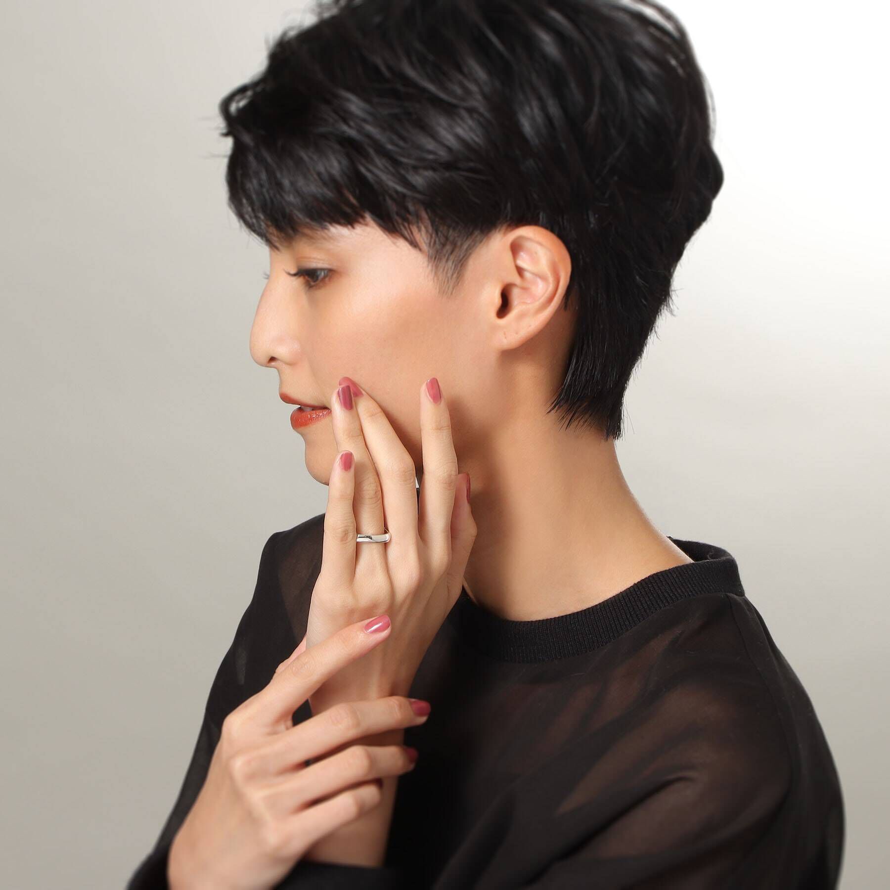 COCOSHNIK「シルバー シフトスクエア リング」|リング|