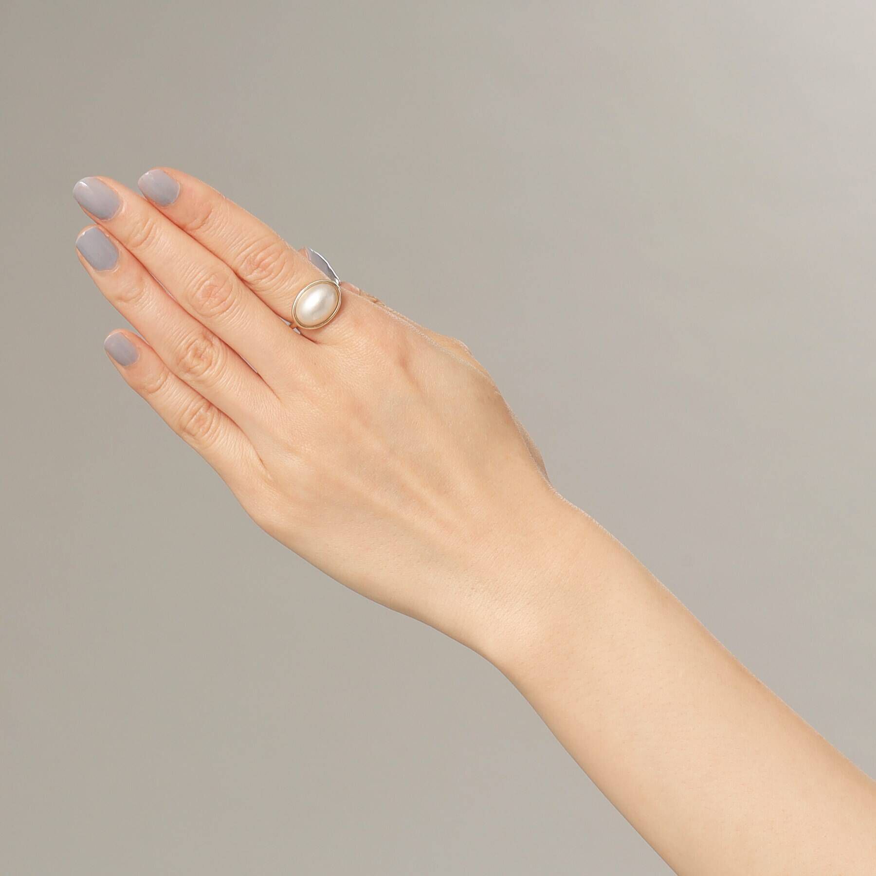 COCOSHNIK「K10マベパール横オーバル リング」|リング|