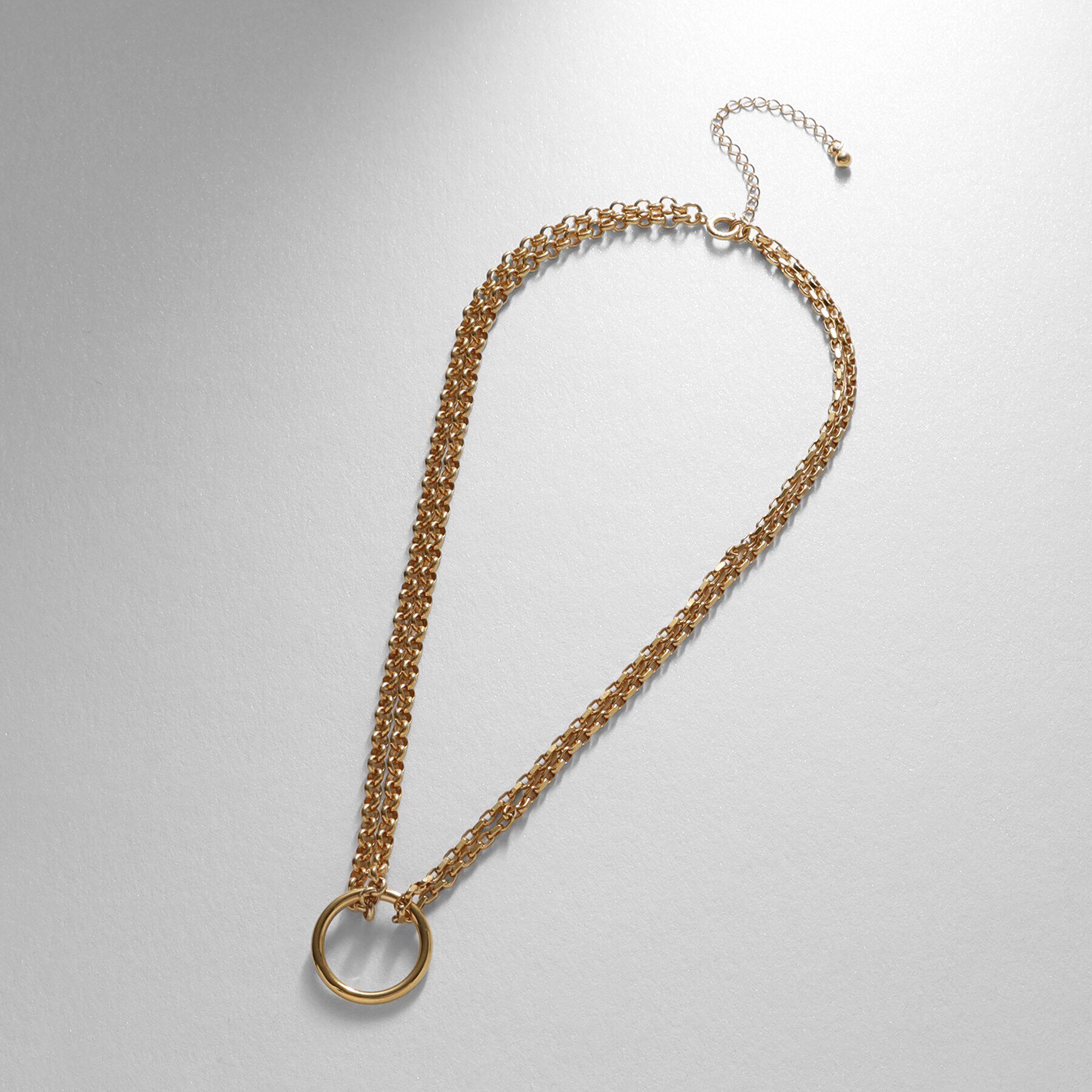 COCOSHNIK ONKITSCH「シルバー サークルモチーフ ダブルチェーンチョーカー GP」|ネックレス|