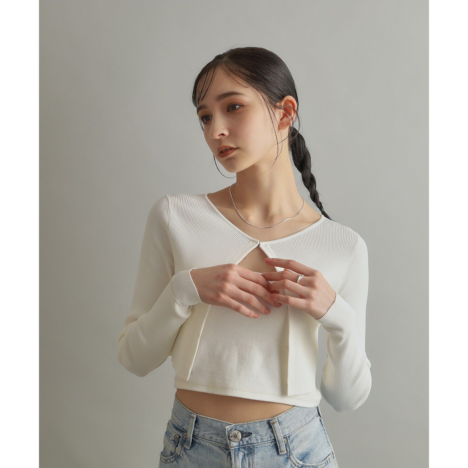 COCOSHNIK ONKITSCH「シルバー デザインチェーン コンパクトブレスレット」|ブレスレット・バングル|