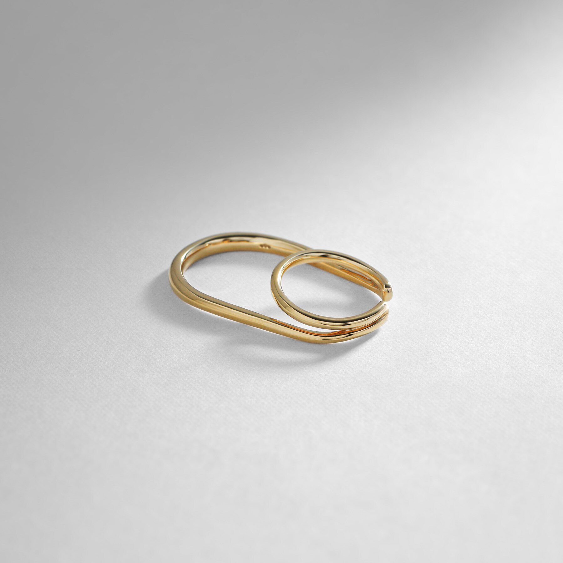 COCOSHNIK ONKITSCH「シルバー リングイヤーカフ ダブルフィンガー GP」|リング|ゴールド(600)