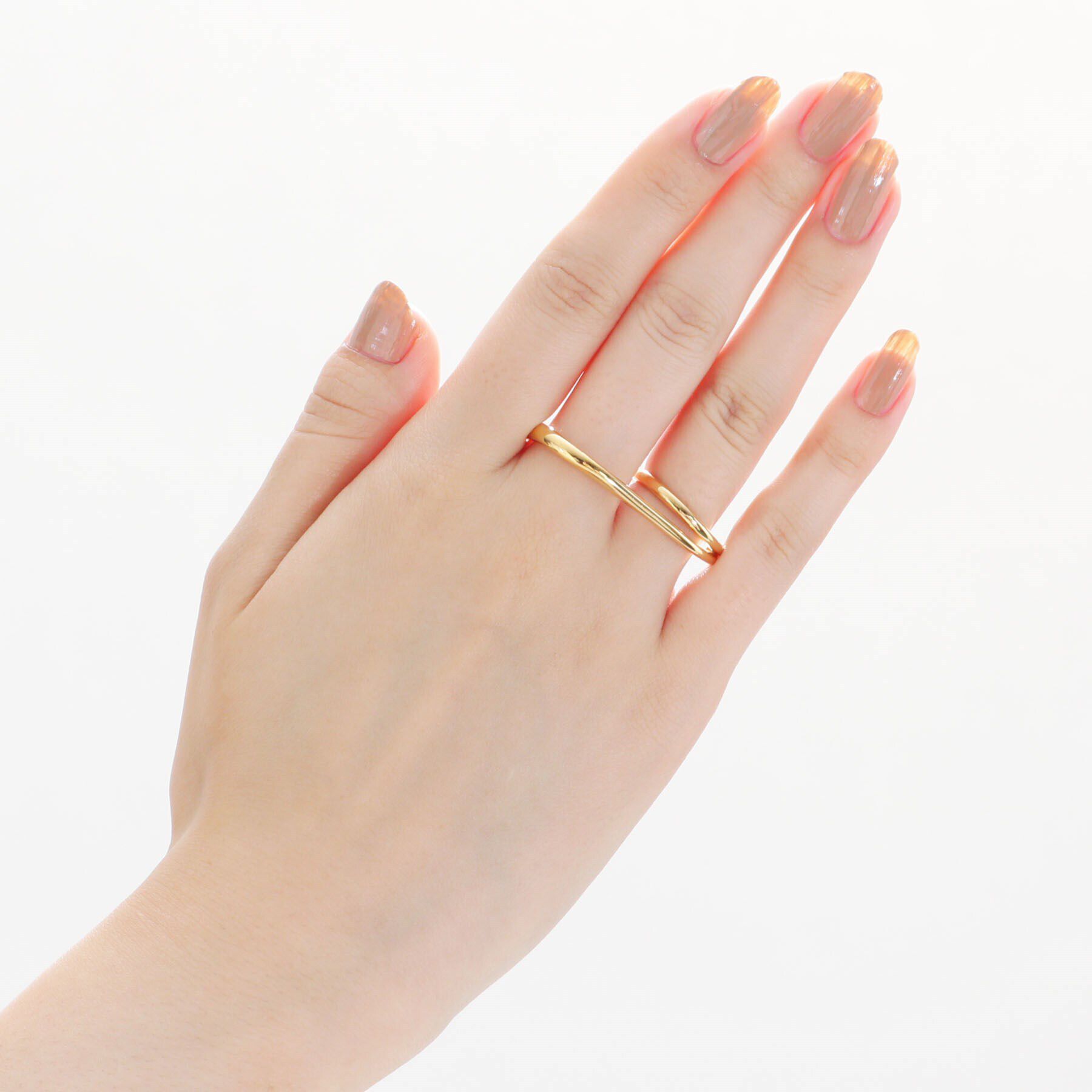 COCOSHNIK ONKITSCH「シルバー リングイヤーカフ ダブルフィンガー GP」|リング|