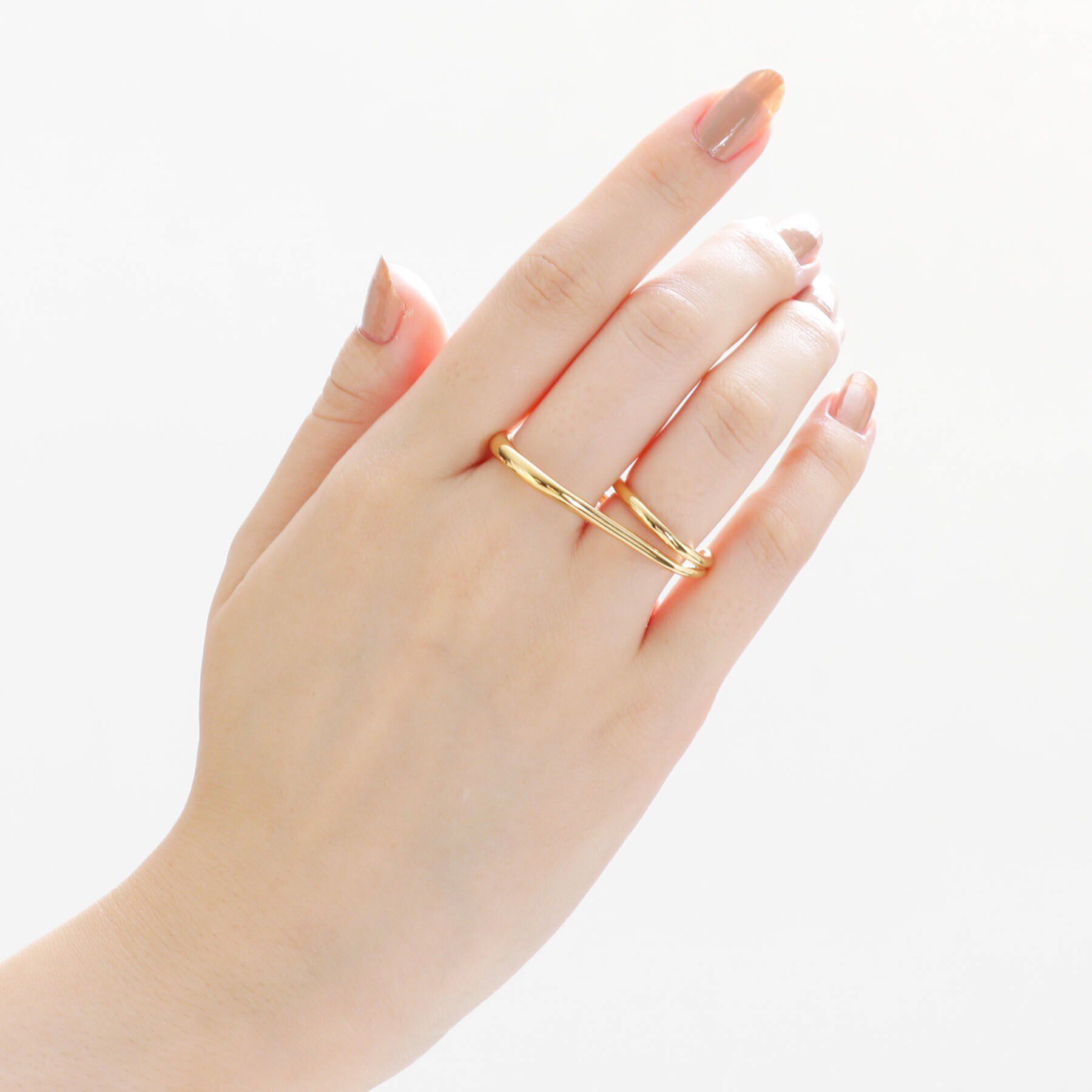 COCOSHNIK ONKITSCH「シルバー リングイヤーカフ ダブルフィンガー GP」|リング|