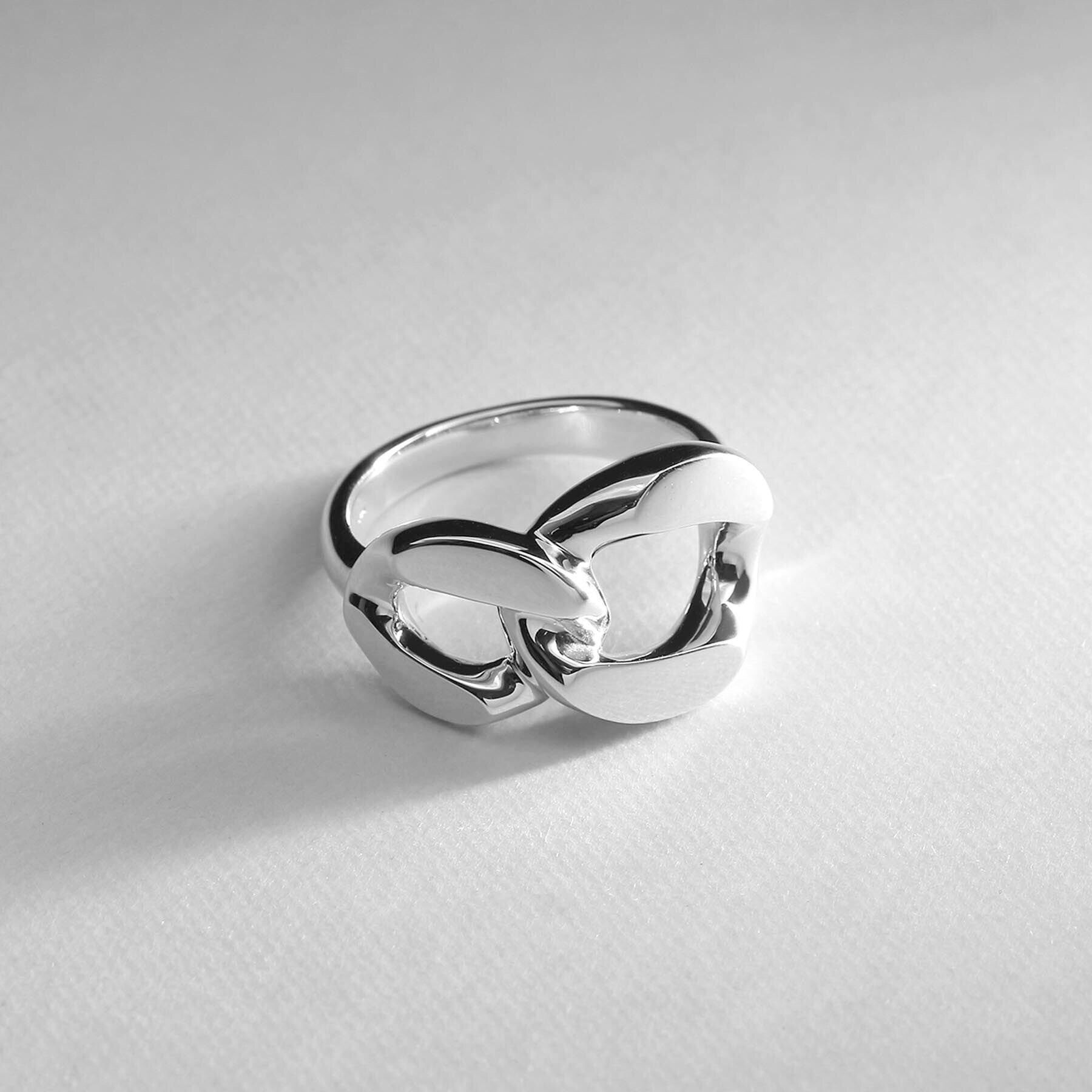 COCOSHNIK ONKITSCH「シルバー カーブチェーンモチーフ ダブルリング」|リング|