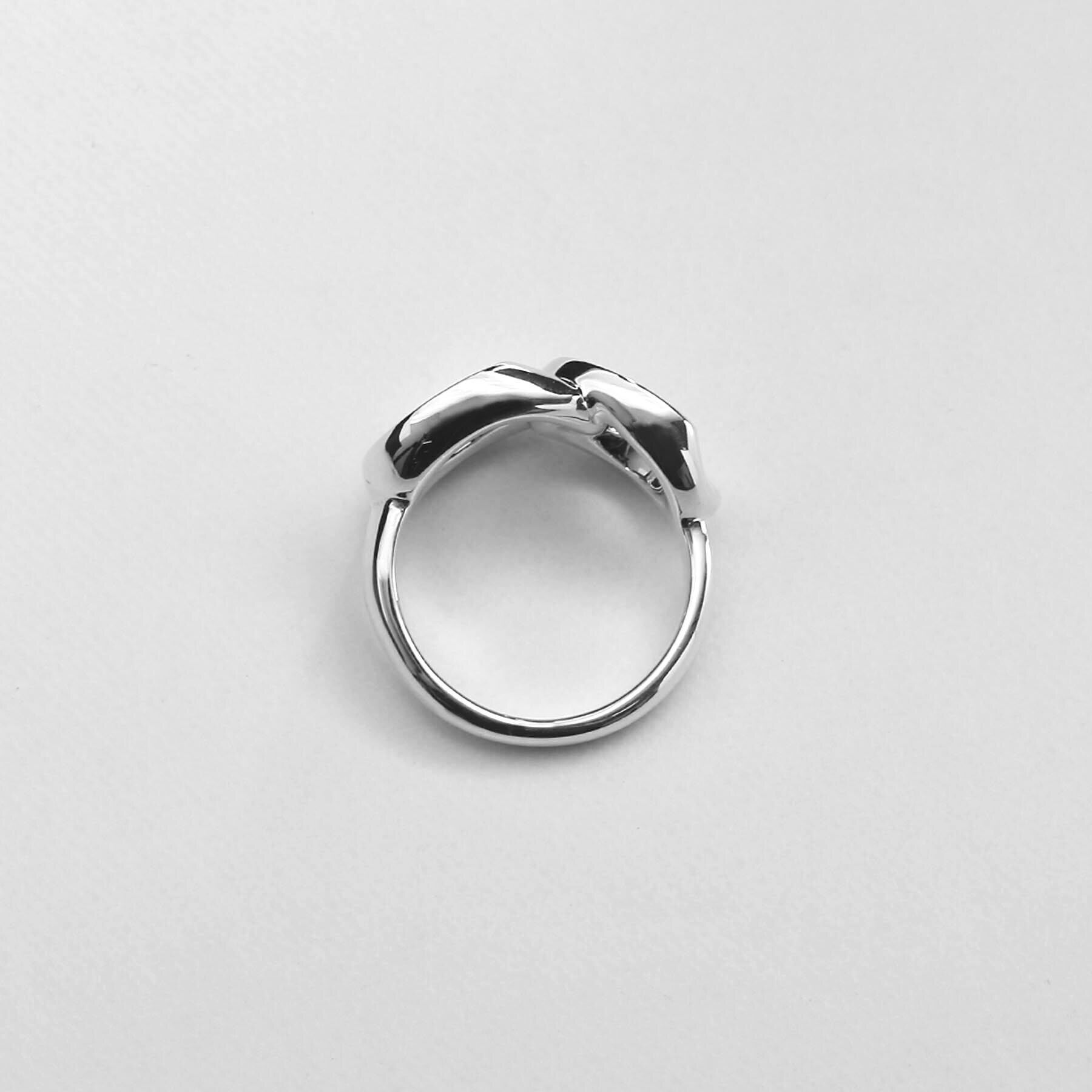 COCOSHNIK ONKITSCH「シルバー カーブチェーンモチーフ ダブルリング」|リング|