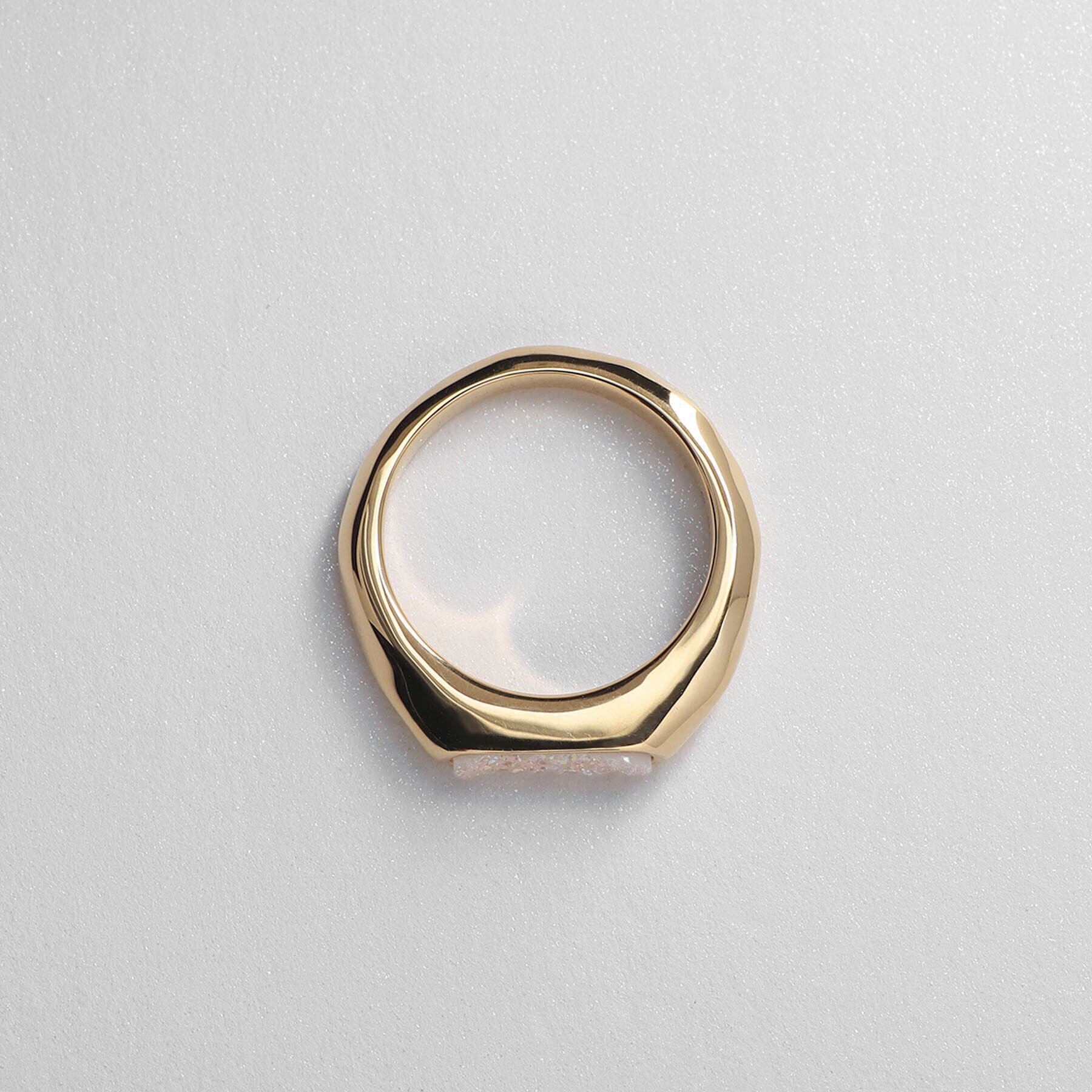 COCOSHNIK ONKITSCH「シルバー カラーストーン ホワイトドルジーアゲート ニュアンスリングS GP」|リング|