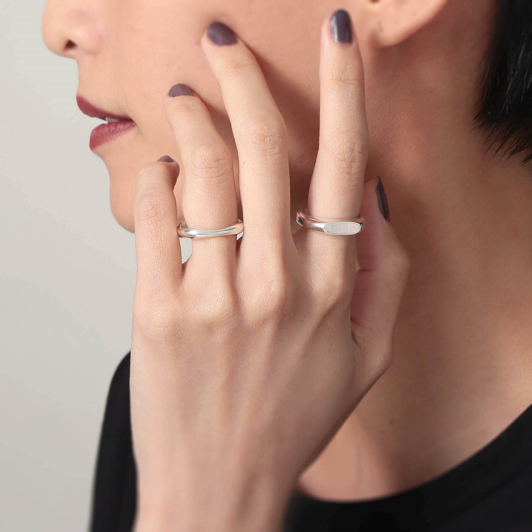 COCOSHNIK ONKITSCH「シルバー カラーストーン ホワイトドルジーアゲート ニュアンスリングS」|リング|