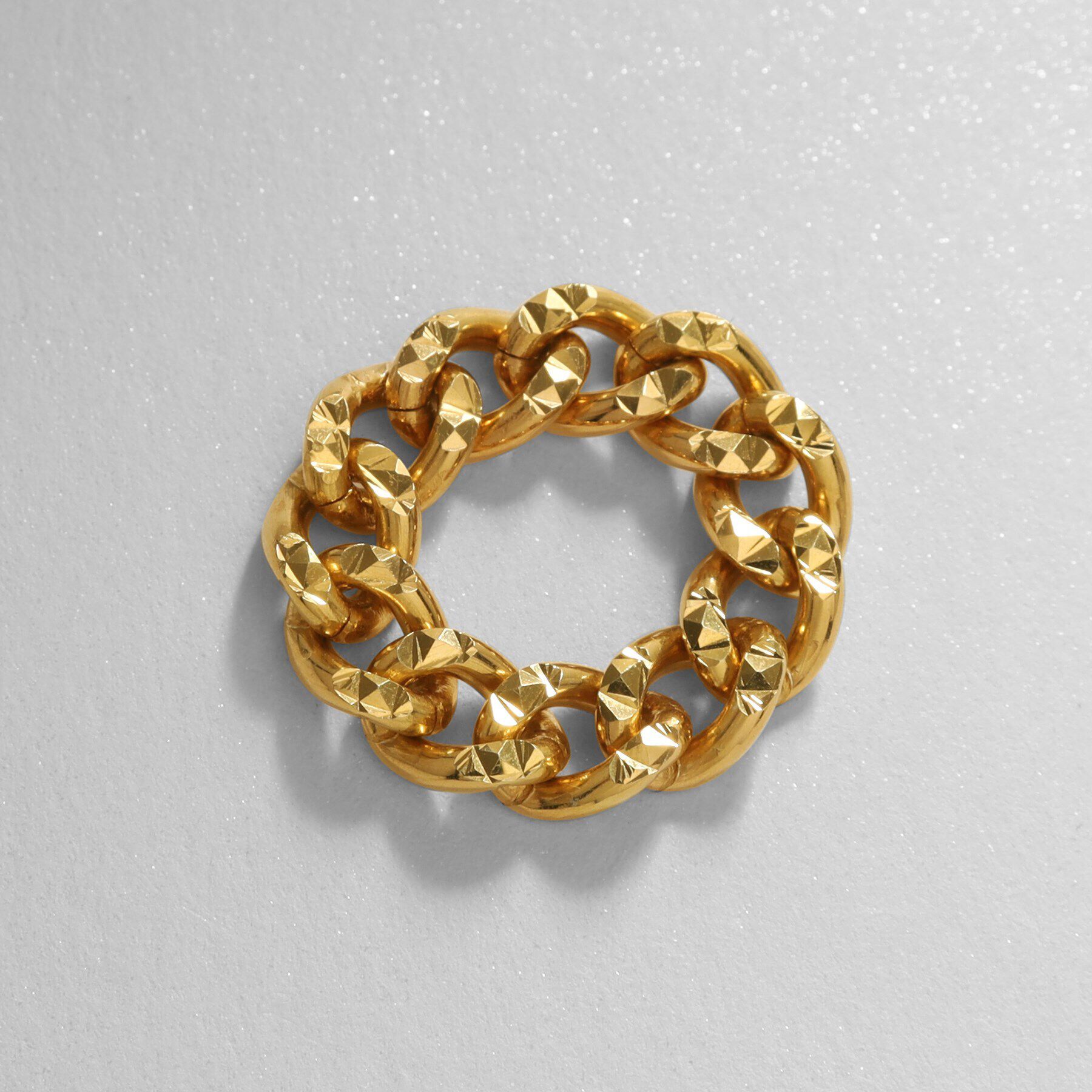 COCOSHNIK ONKITSCH「シルバー チェーンリング スパークルカットL GP」|リング|