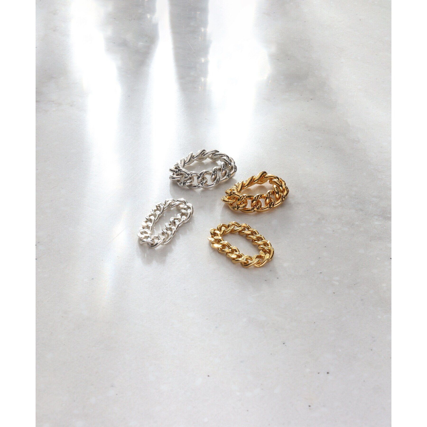 COCOSHNIK ONKITSCH「シルバー チェーンリング スパークルカットS GP」|リング|