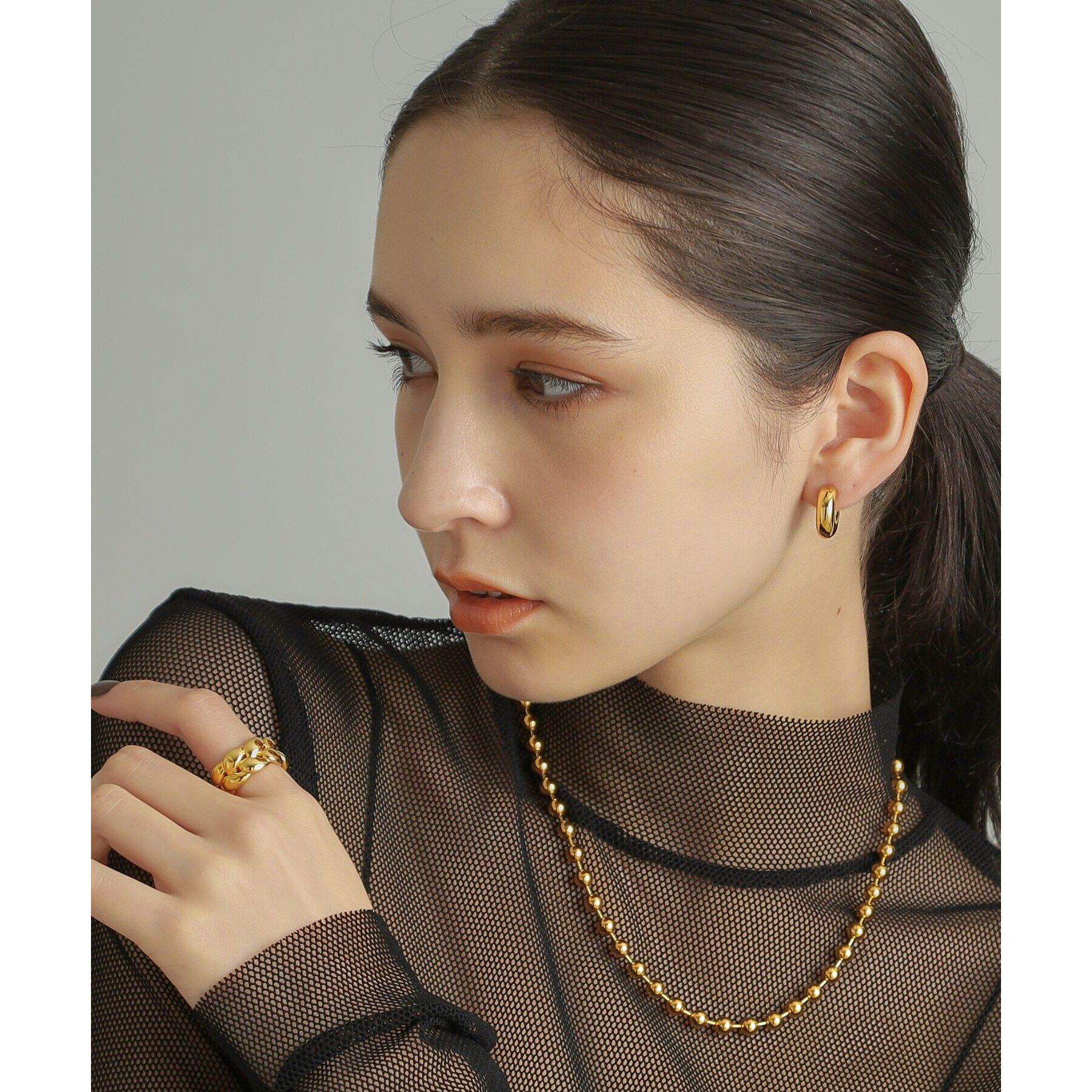 COCOSHNIK ONKITSCH「シルバー ニッティングモチーフ エタニティリングL GP」|リング|